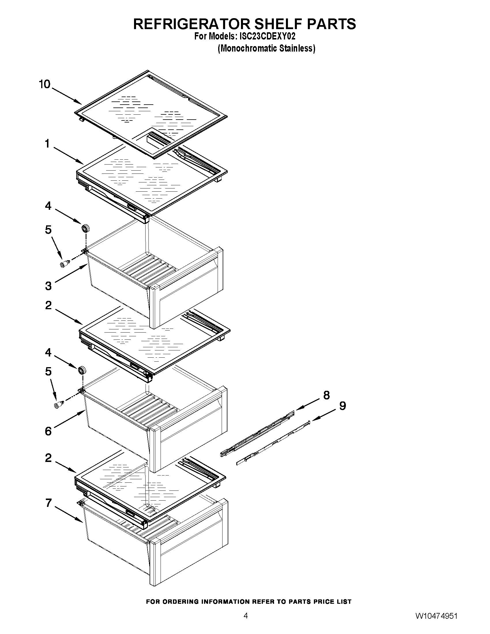 03 - REFRIGERATOR SHELF PARTS