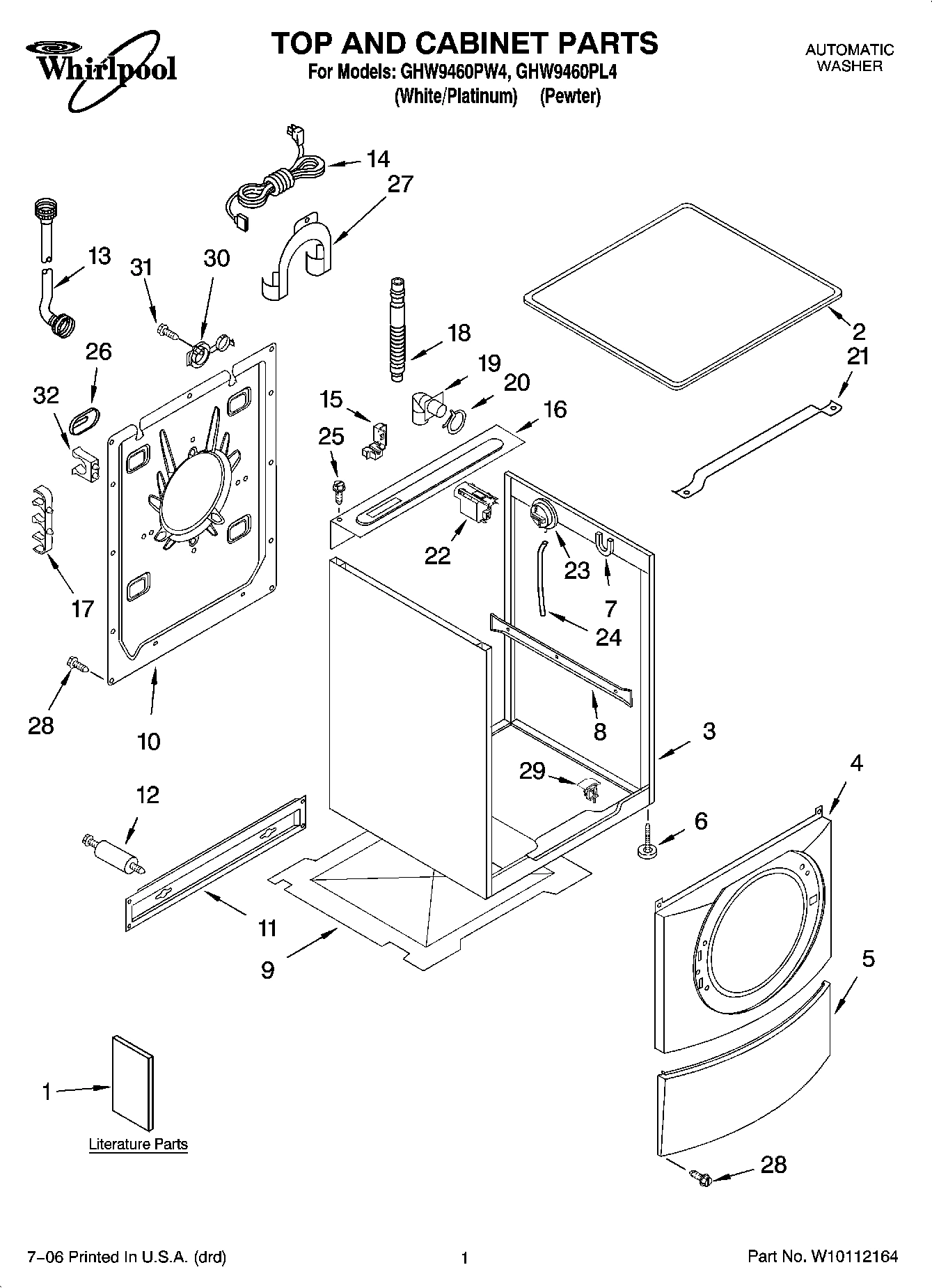 01 - TOP AND CABINET PARTS