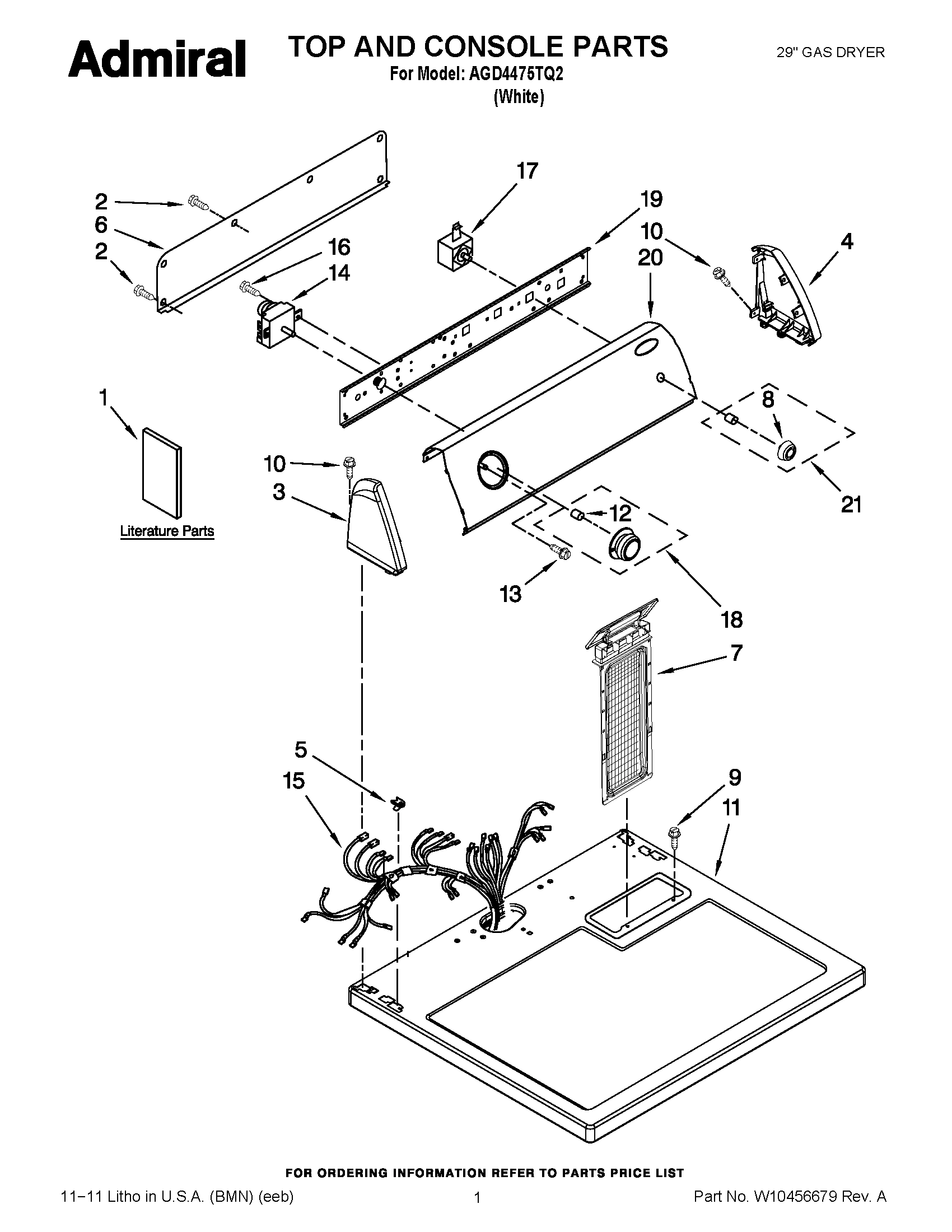 01 - TOP AND CONSOLE PARTS