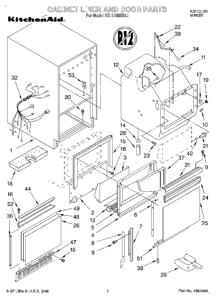 01 - CABINET LINER AND DOOR, LITERATURE