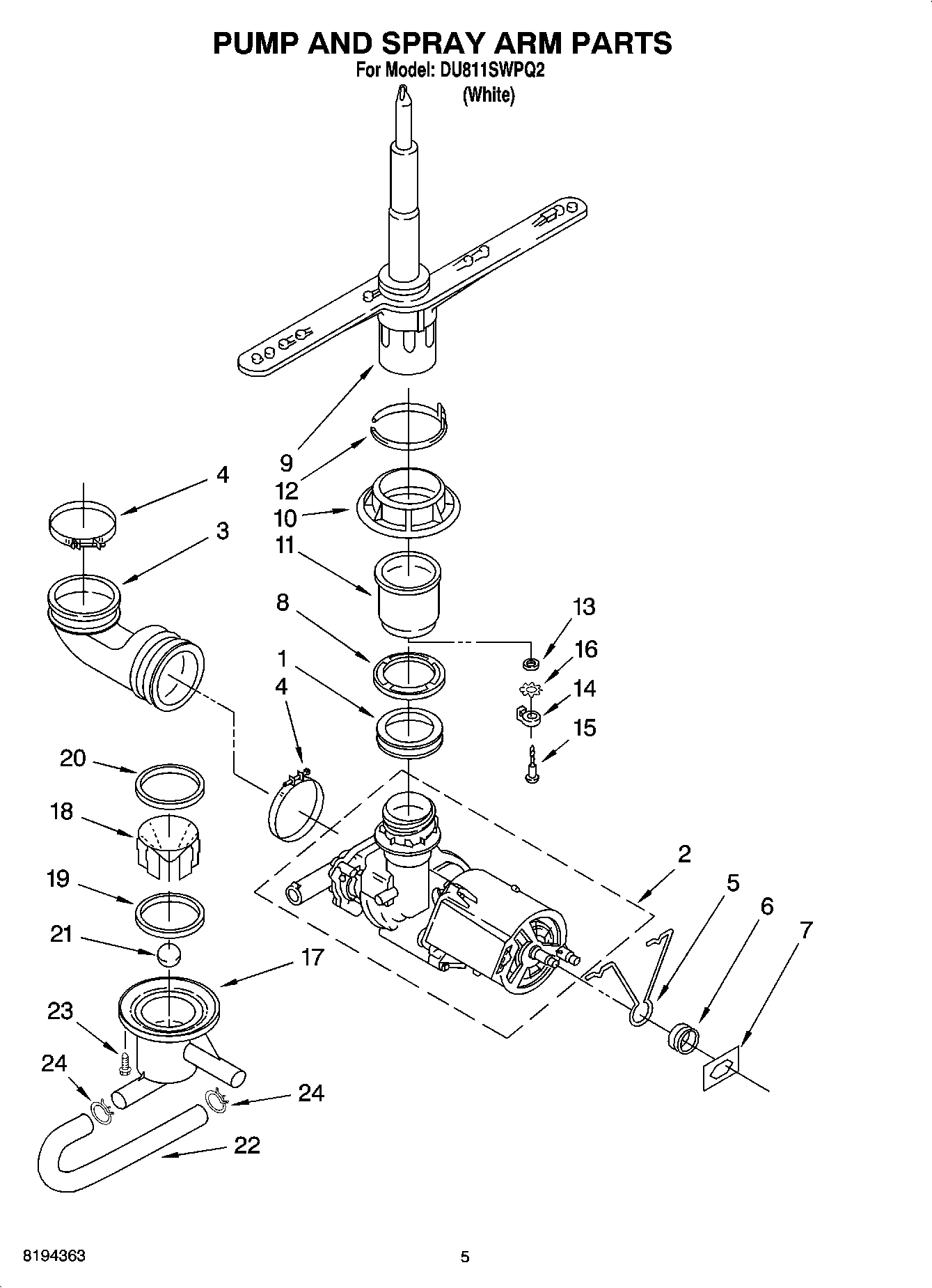 04 - PUMP AND SPRAY ARM PARTS