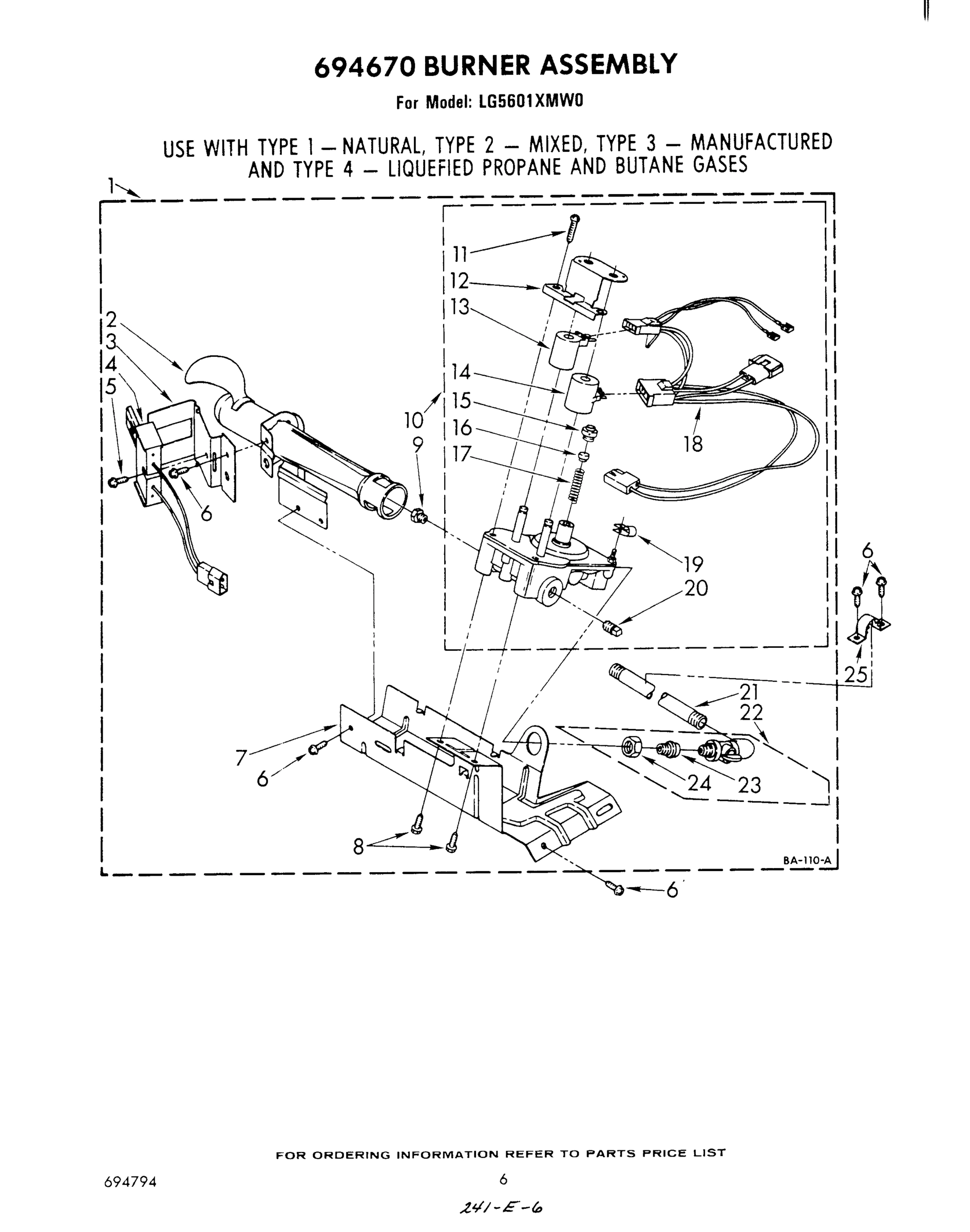 04 - 694670 BURNER ASSEMBLY