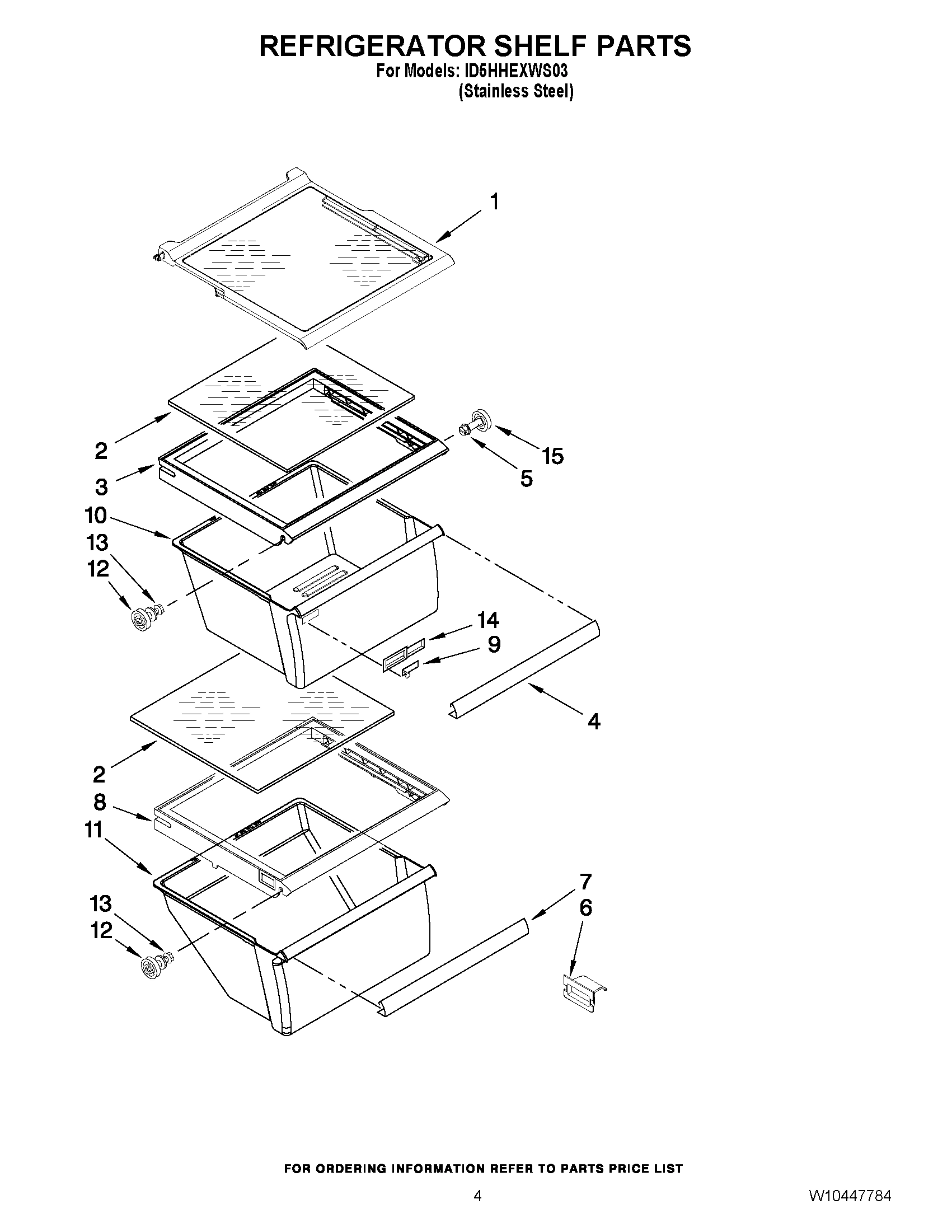 03 - REFRIGERATOR SHELF PARTS