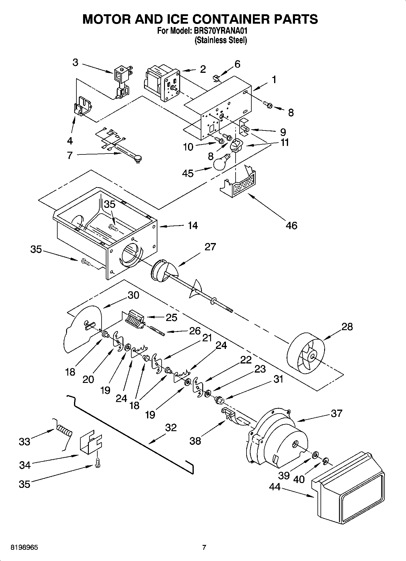 05 - MOTOR AND ICE CONTAINER PARTS