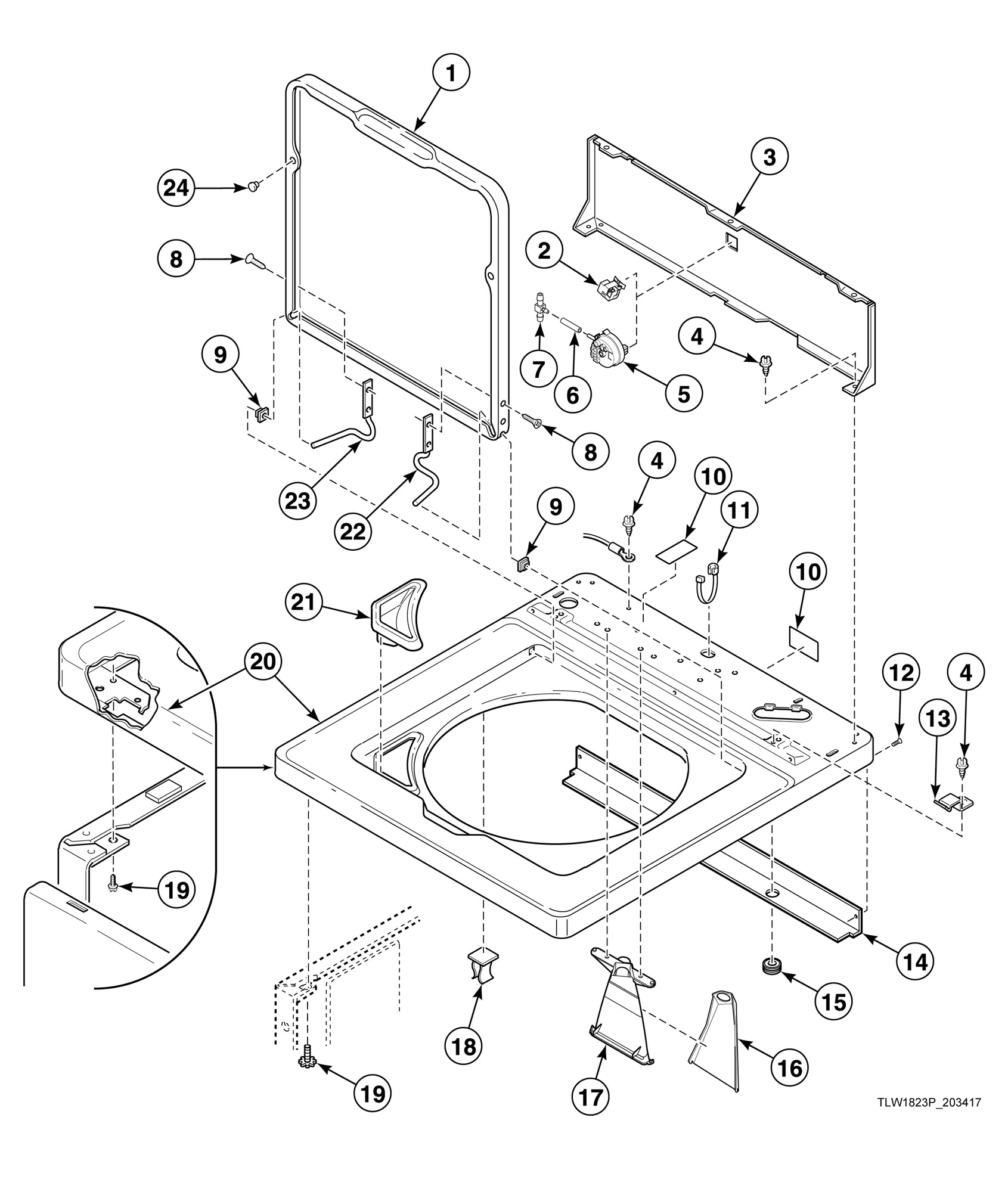 Top, Lid and Hood Back Panel