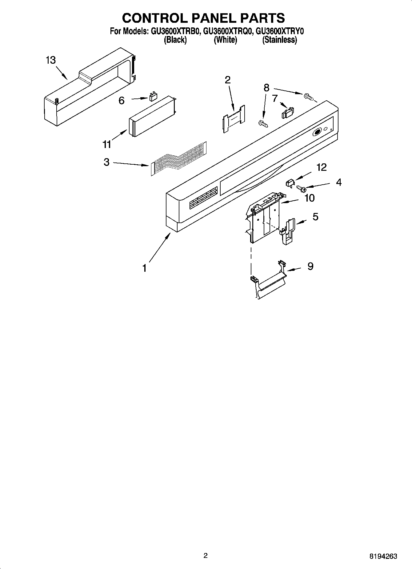 02 - CONTROL PANEL PARTS