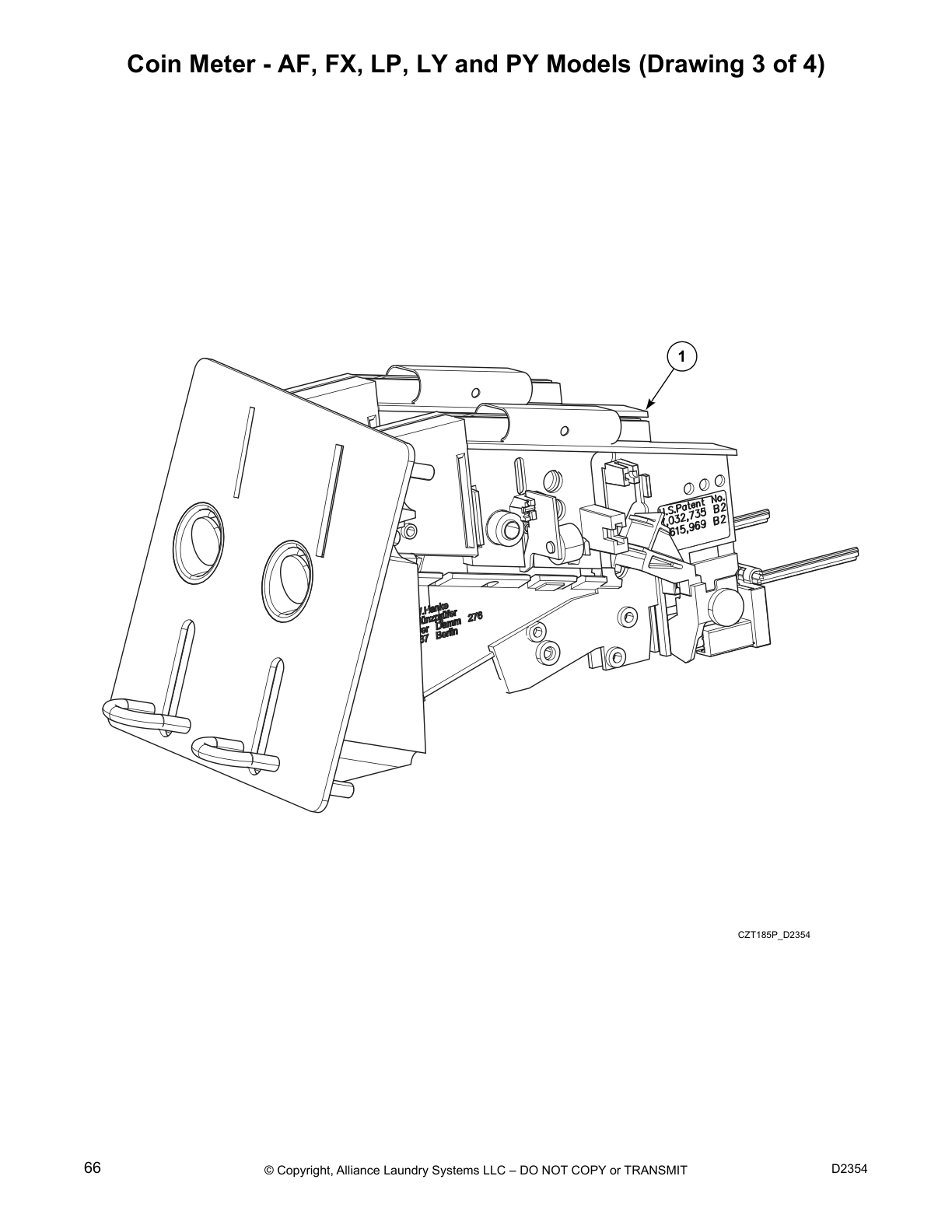 Coin Meter - AF, FX, LP, LY and PY Models (Drawing 3 of 4)