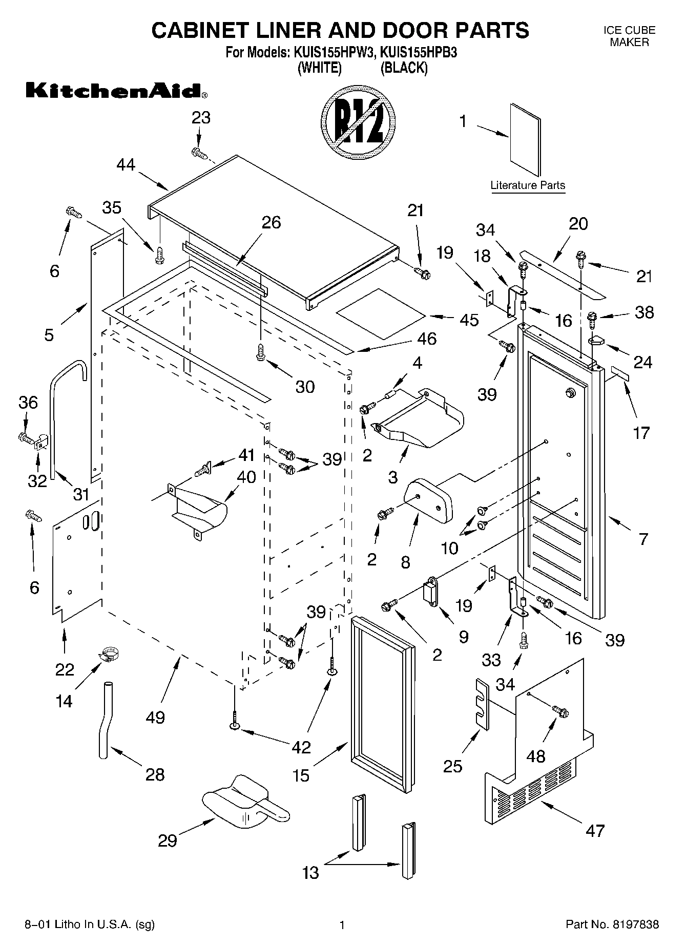 01 - CABINET LINER AND DOOR, LIT/OPTIONAL