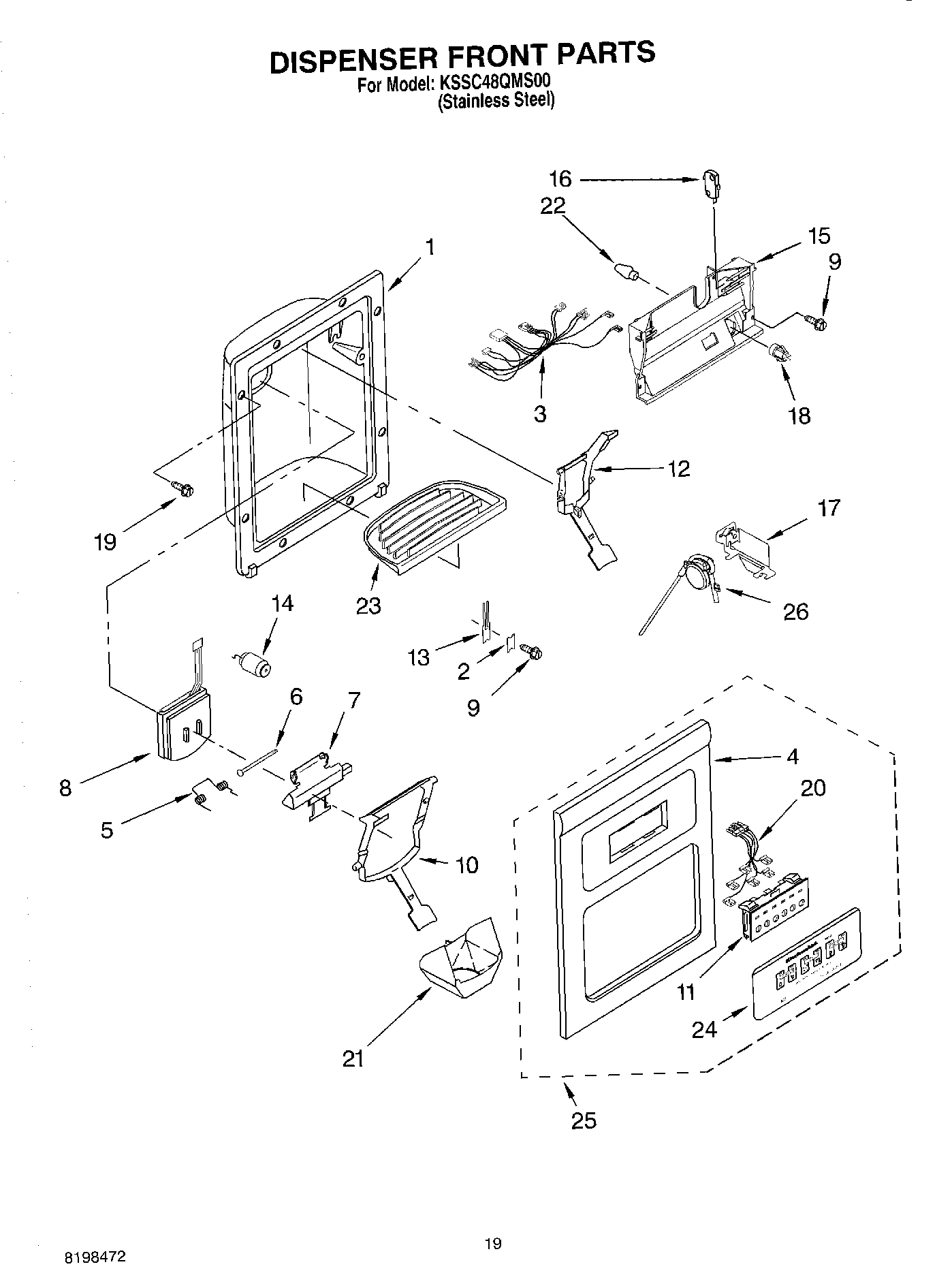 12 - DISPENSER AND FRONT PARTS