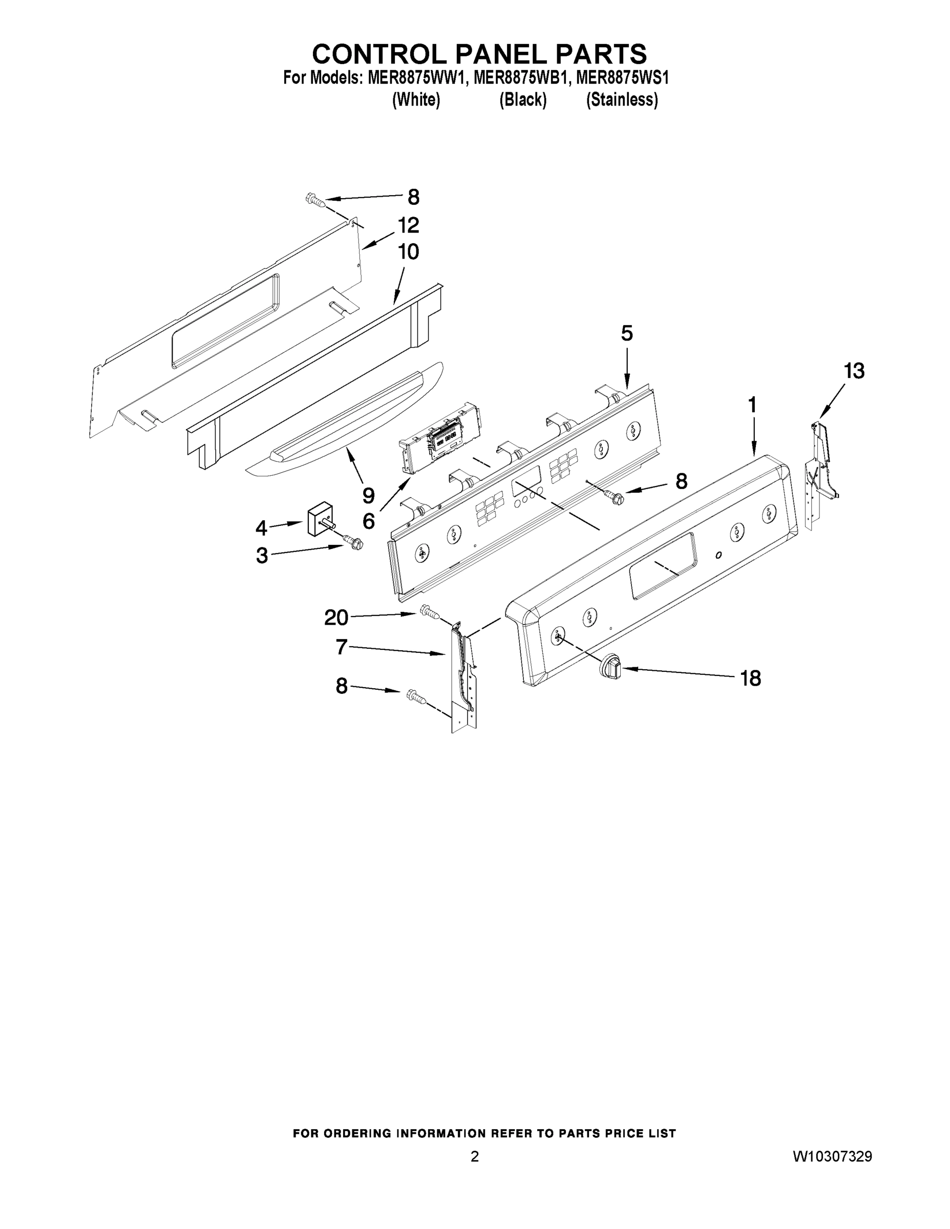 02 - CONTROL PANEL PARTS