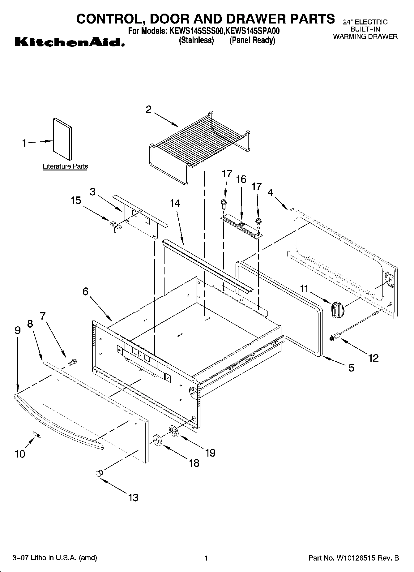01 - CONTROL, DOOR AND DRAWER PARTS