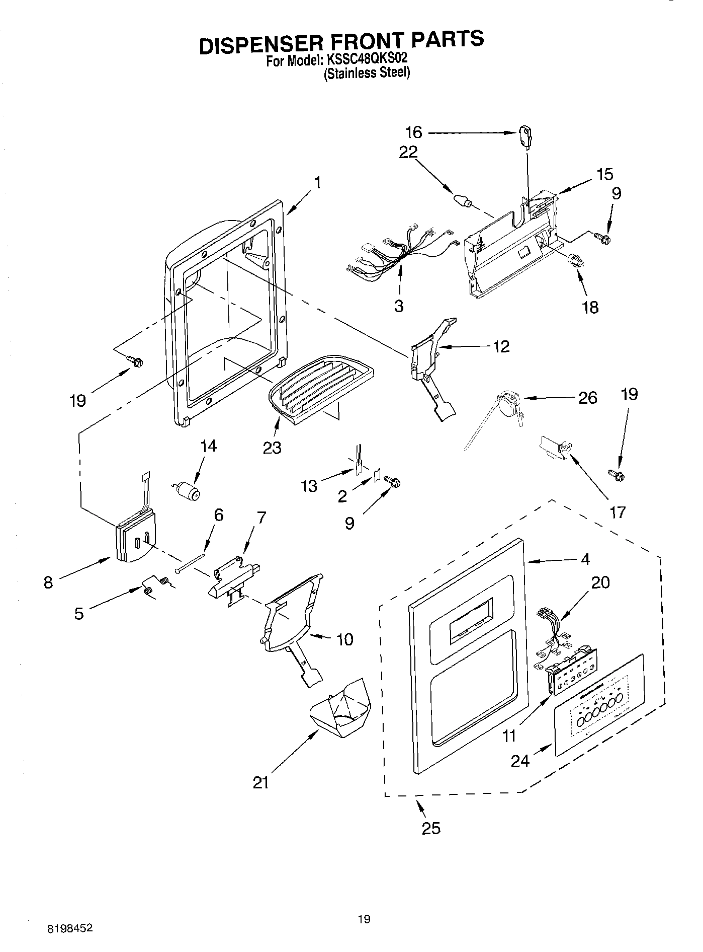 12 - DISPENSER AND FRONT PARTS