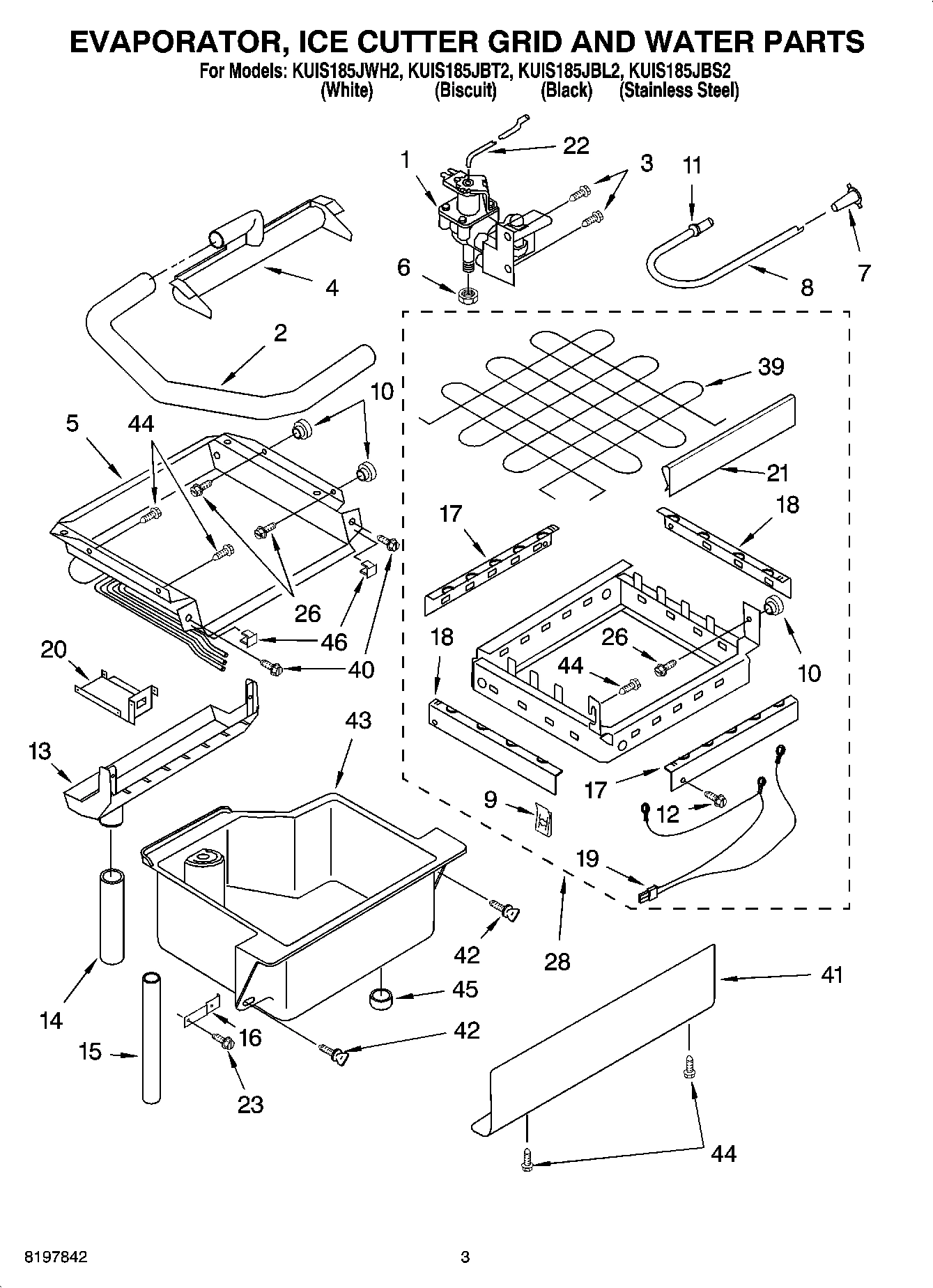 02 - EVAPORATOR ICE CUTTER GRID AND WATER PARTS