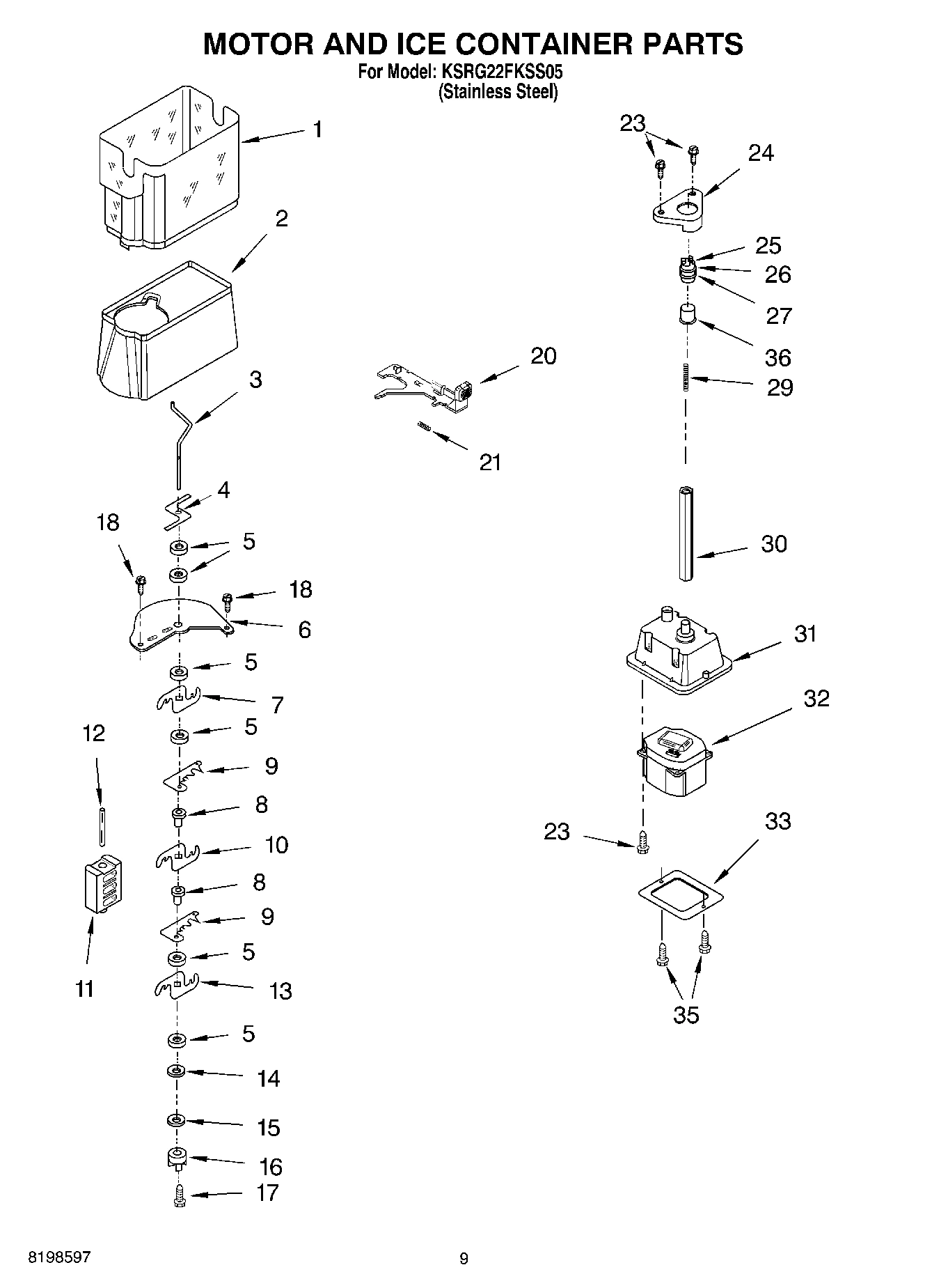 06 - MOTOR AND ICE CONTAINER PARTS