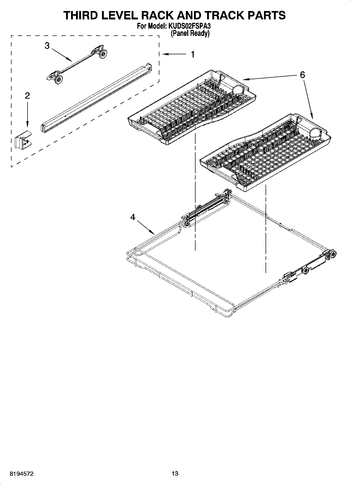 10 - THIRD LEVEL RACK AND TRACK PARTS