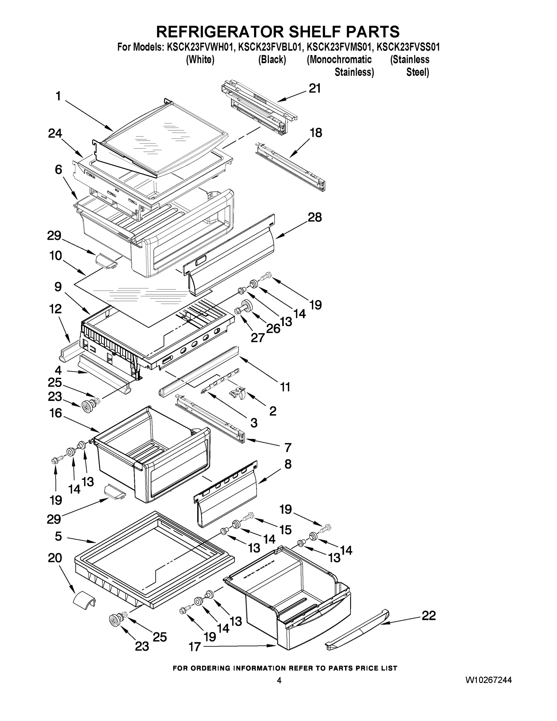 03 - REFRIGERATOR SHELF PARTS