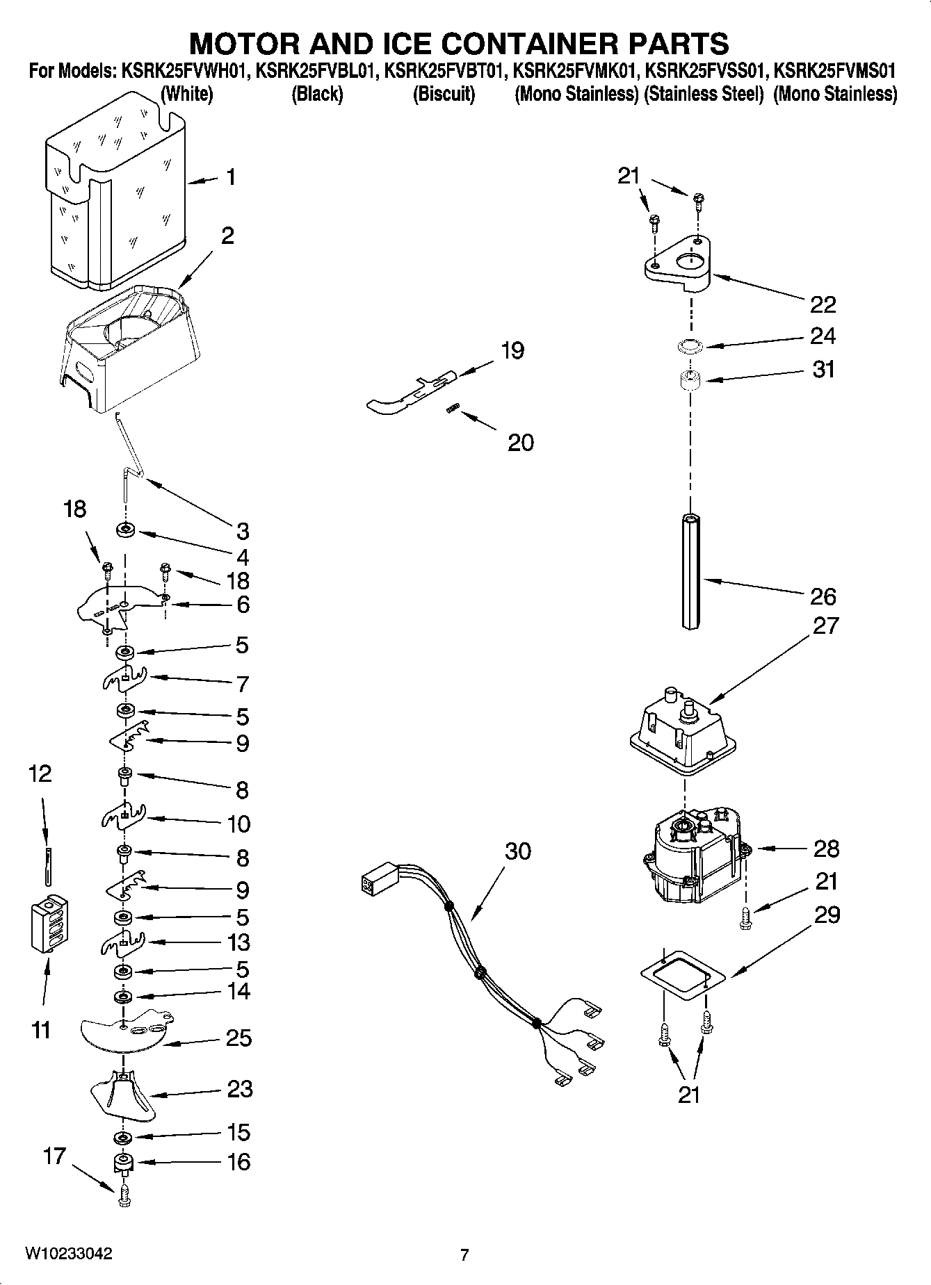 05 - MOTOR AND ICE CONTAINER PARTS