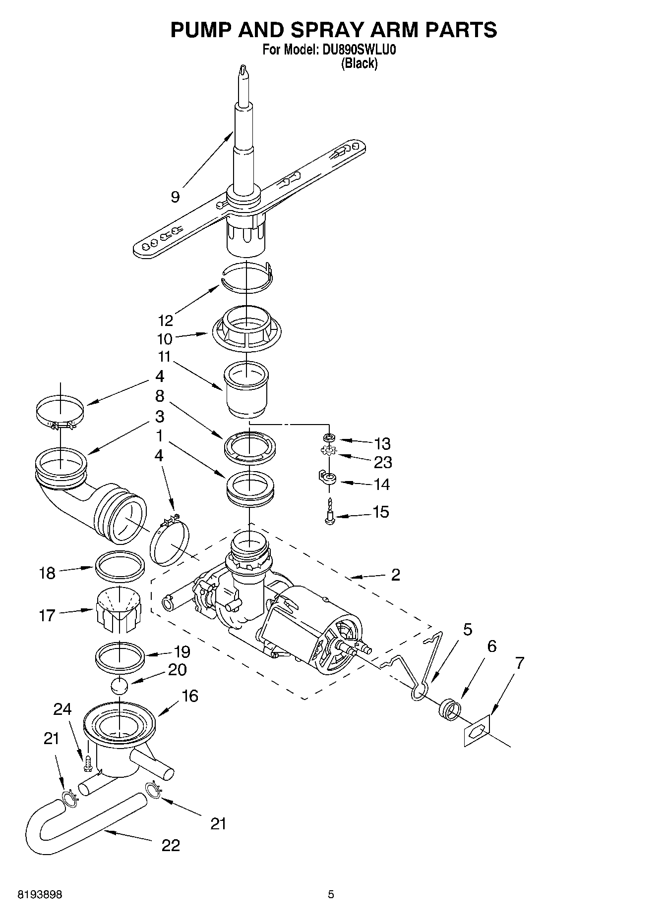 04 - PUMP AND SPRAY ARM PARTS