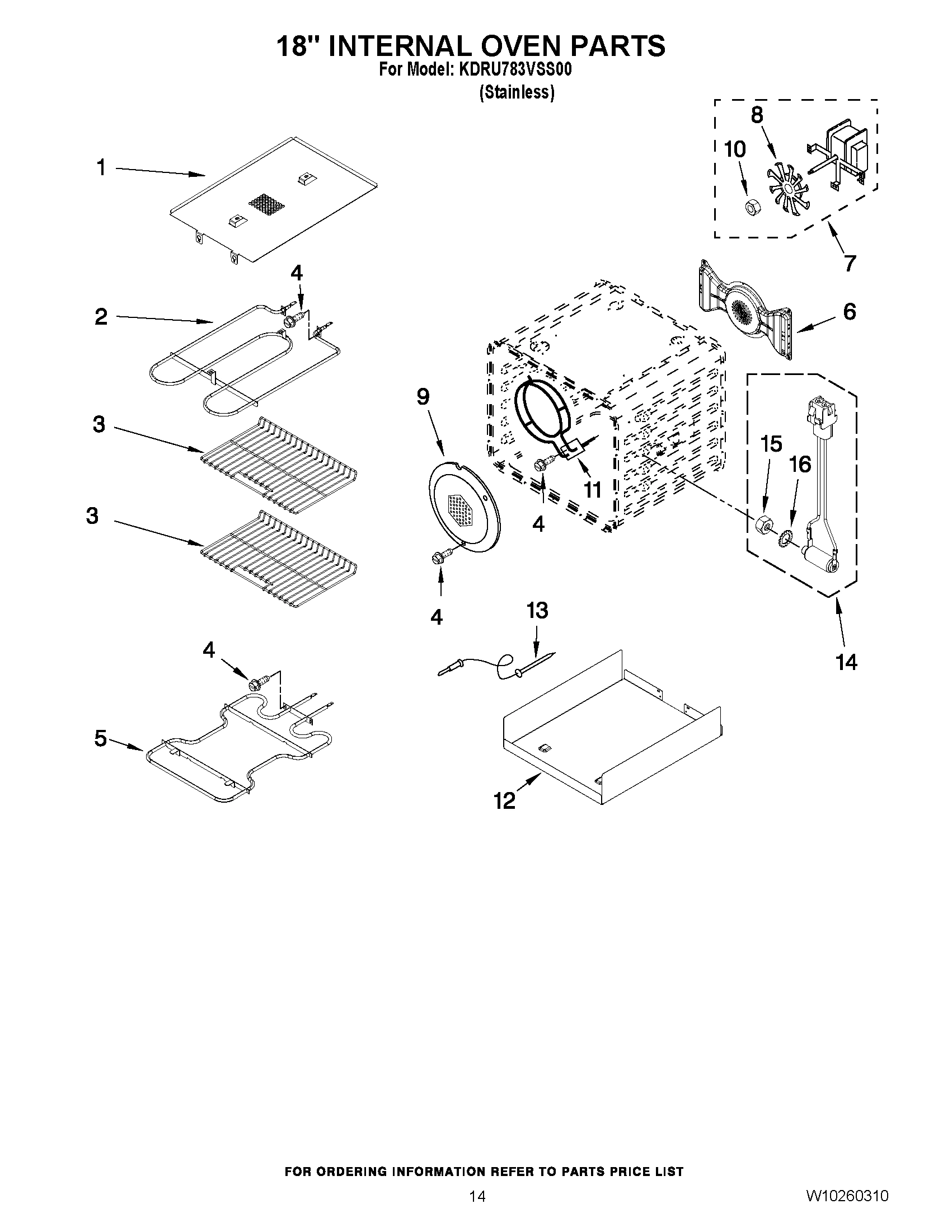 10 - 18`` INTERNAL OVEN PARTS