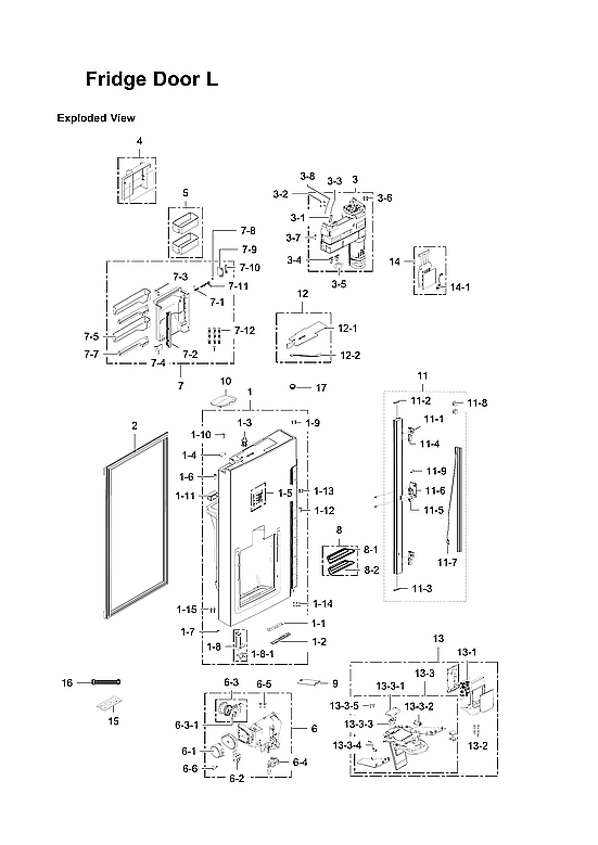 Left Refrigerator Door Parts
