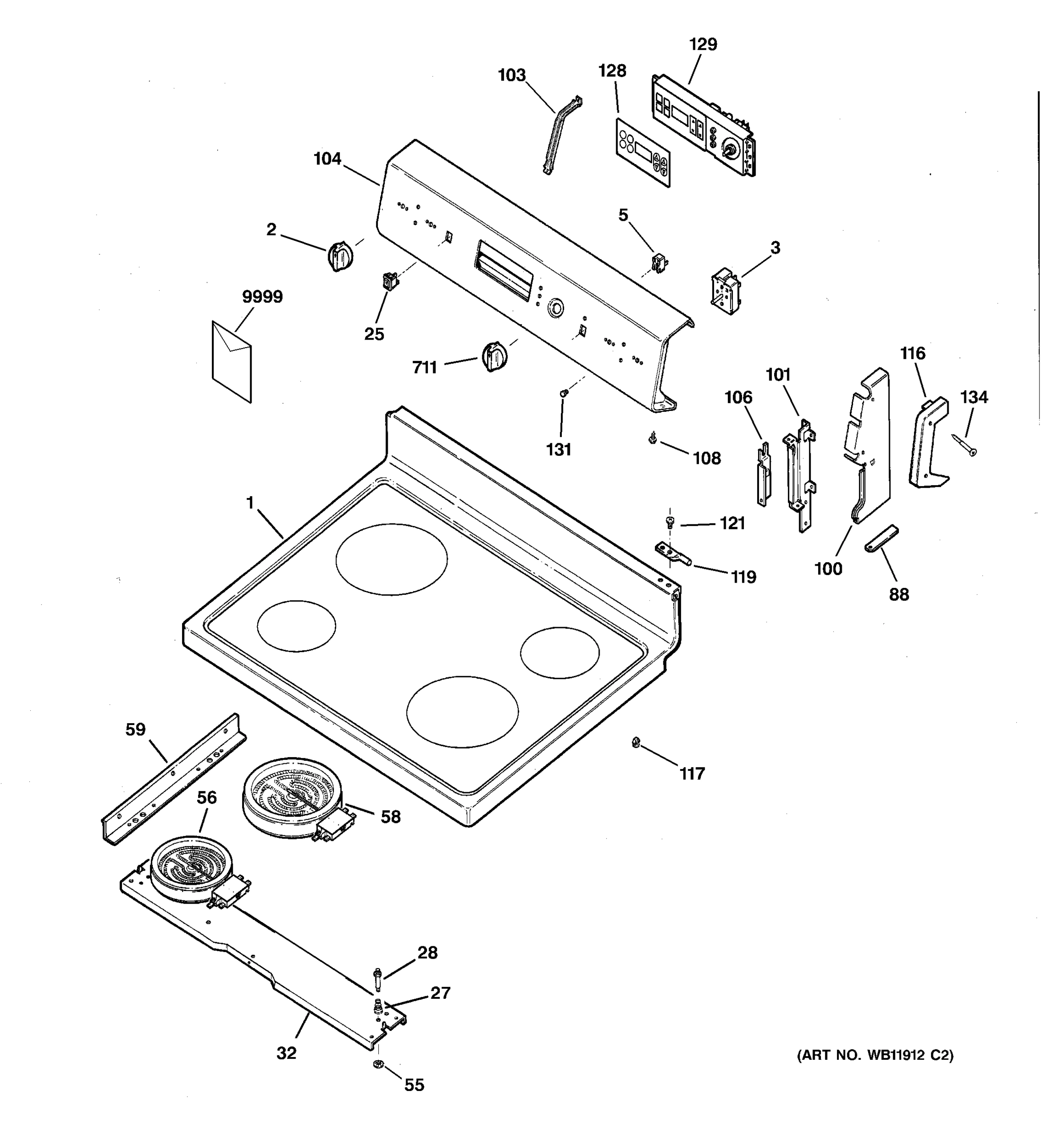 CONTROL PANEL & COOKTOP