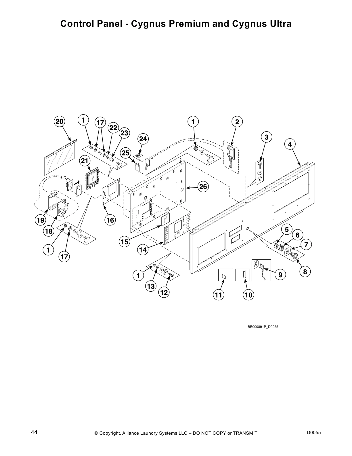 Control Panel - Cygnus Premium and Cygnus Ultra