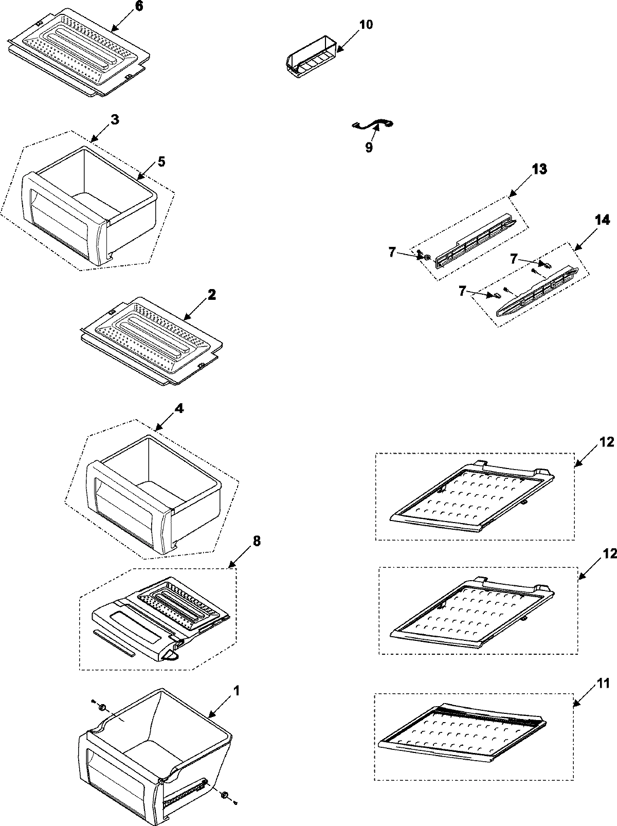 12 - REFRIGERATOR SHELVES