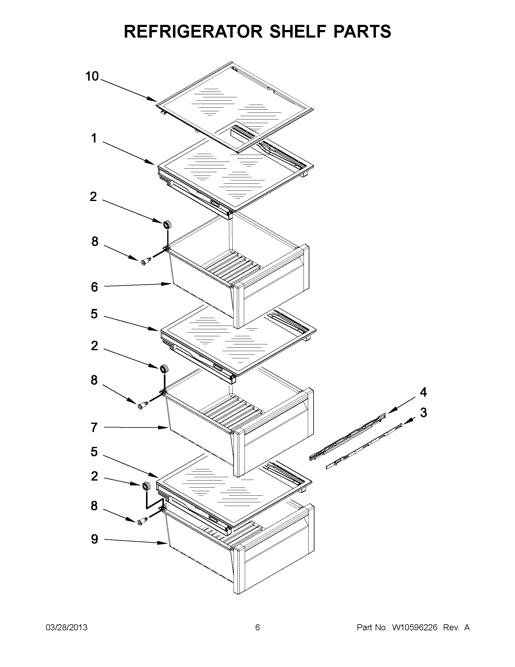 03 - REFRIGERATOR SHELF PARTS