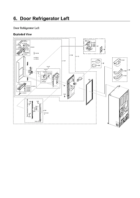 Left Refrigerator Door Parts