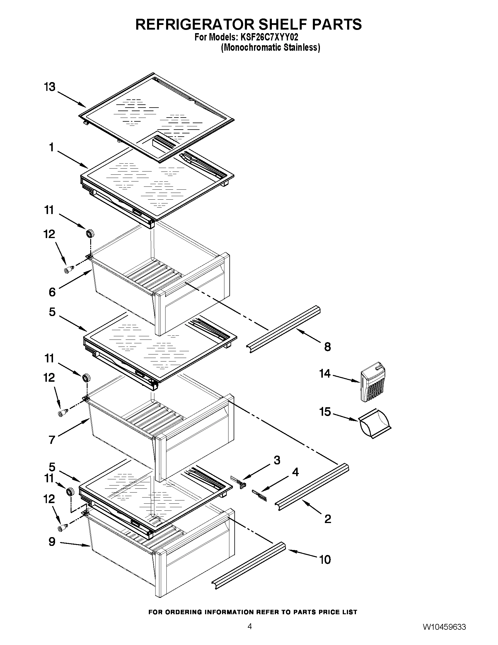 03 - REFRIGERATOR SHELF PARTS