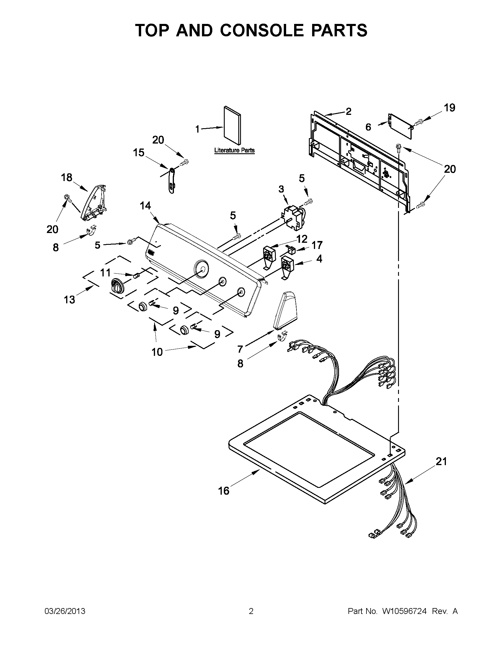 01 - TOP AND CONSOLE PARTS