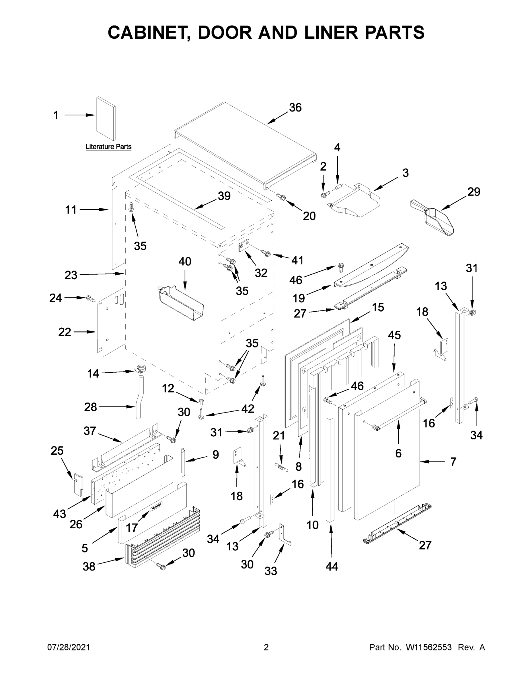 02 - CABINET, DOOR AND LINER PARTS