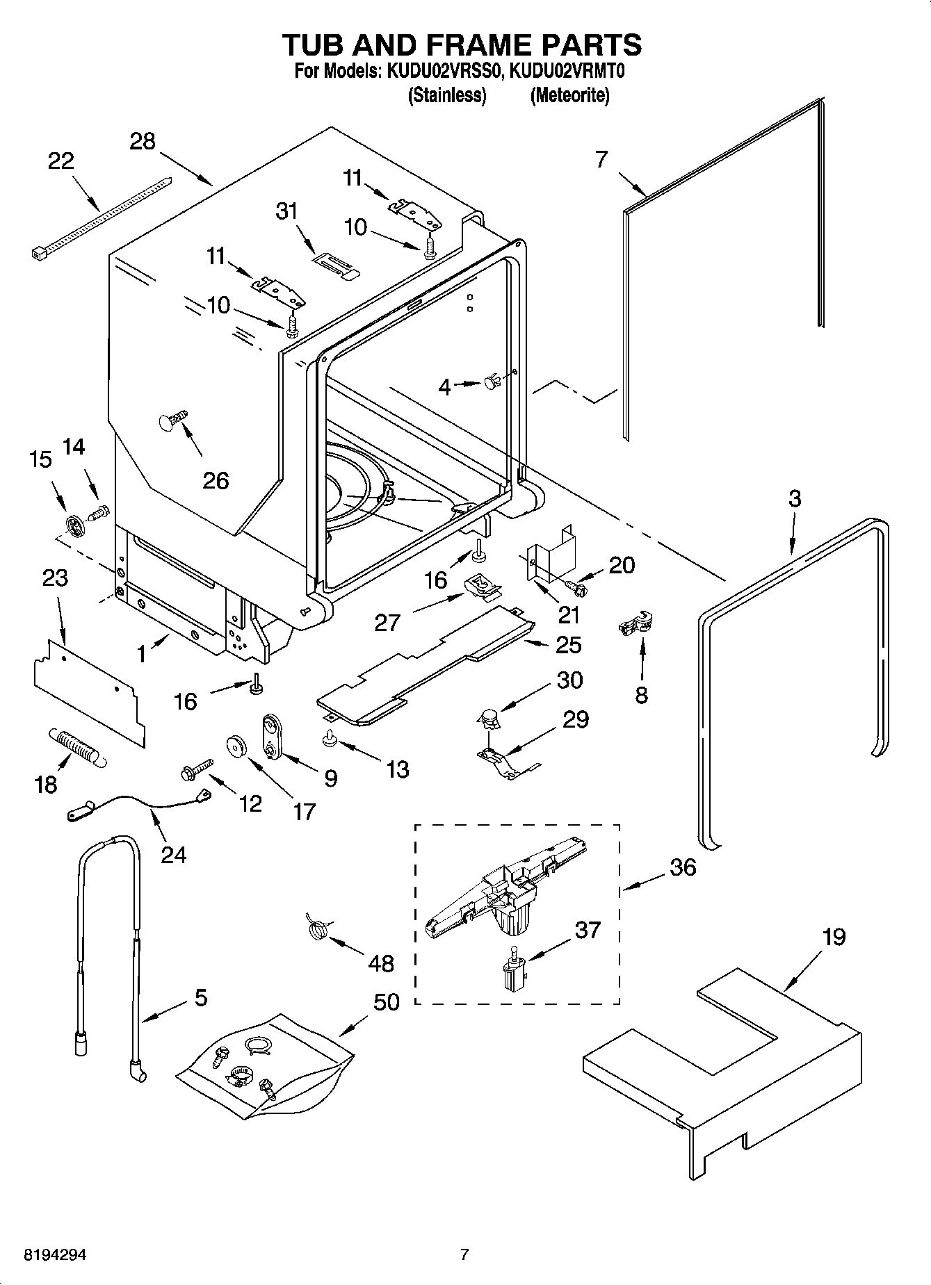 07 - TUB AND FRAME PARTS