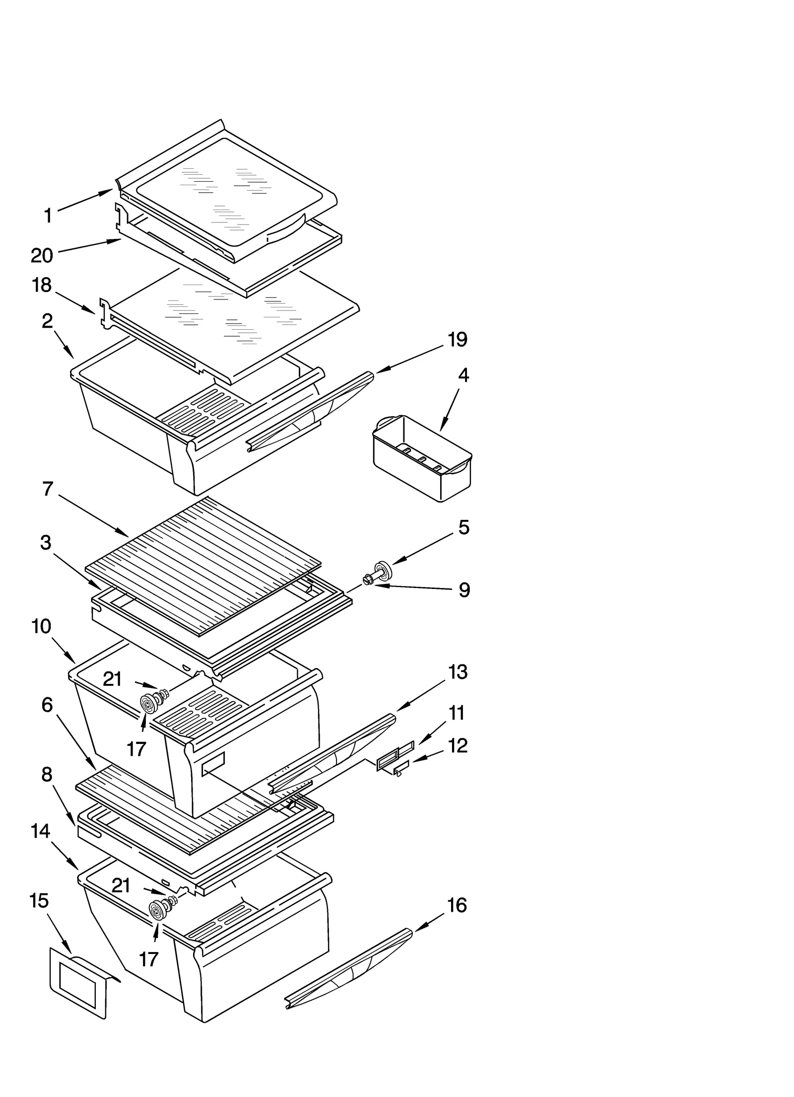 REFRIGERATOR SHELF PARTS