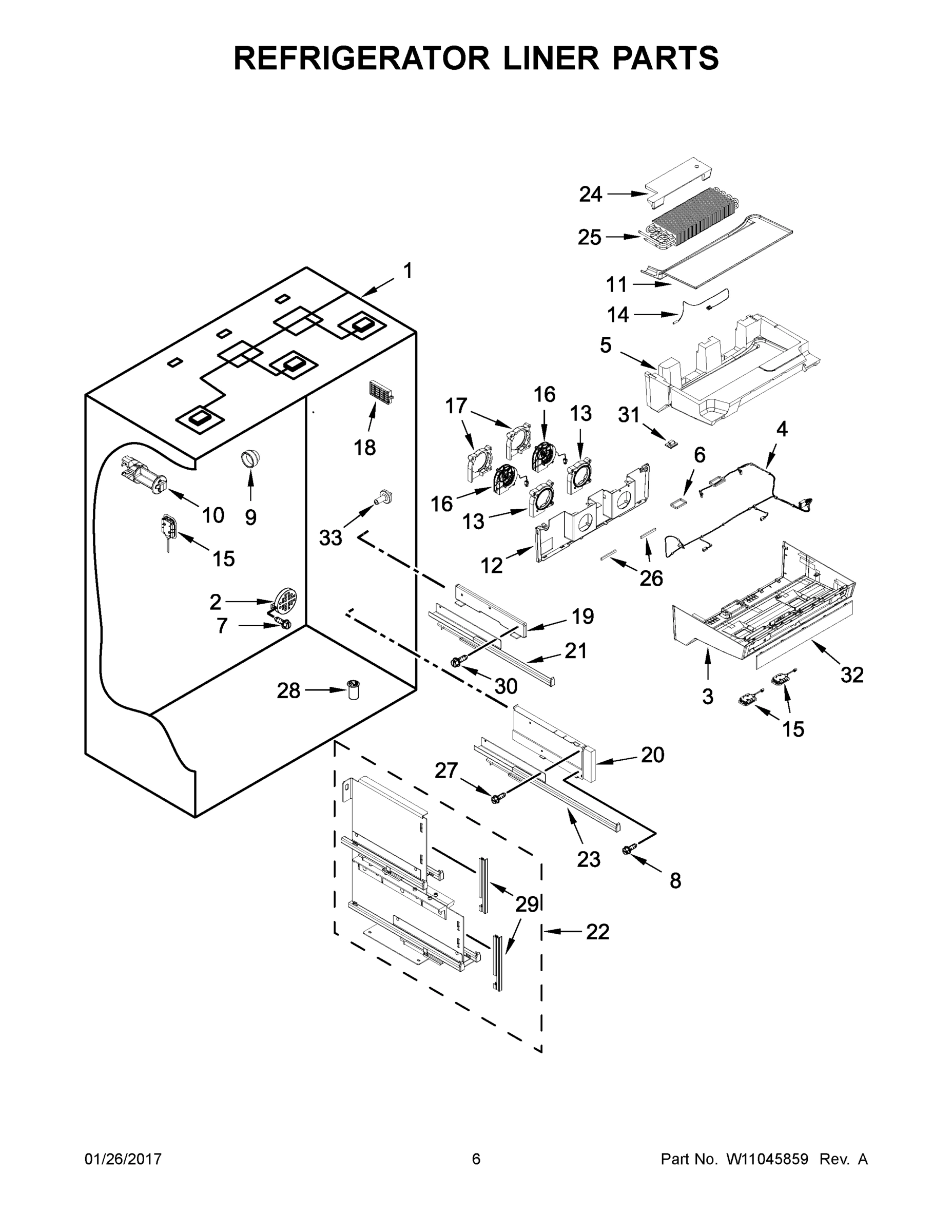 04 - REFRIGERATOR LINER PARTS