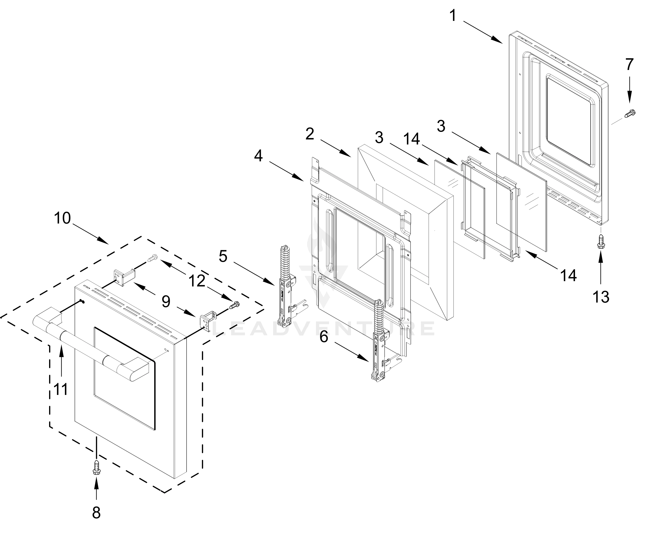 OVEN DOOR PARTS (18 In)