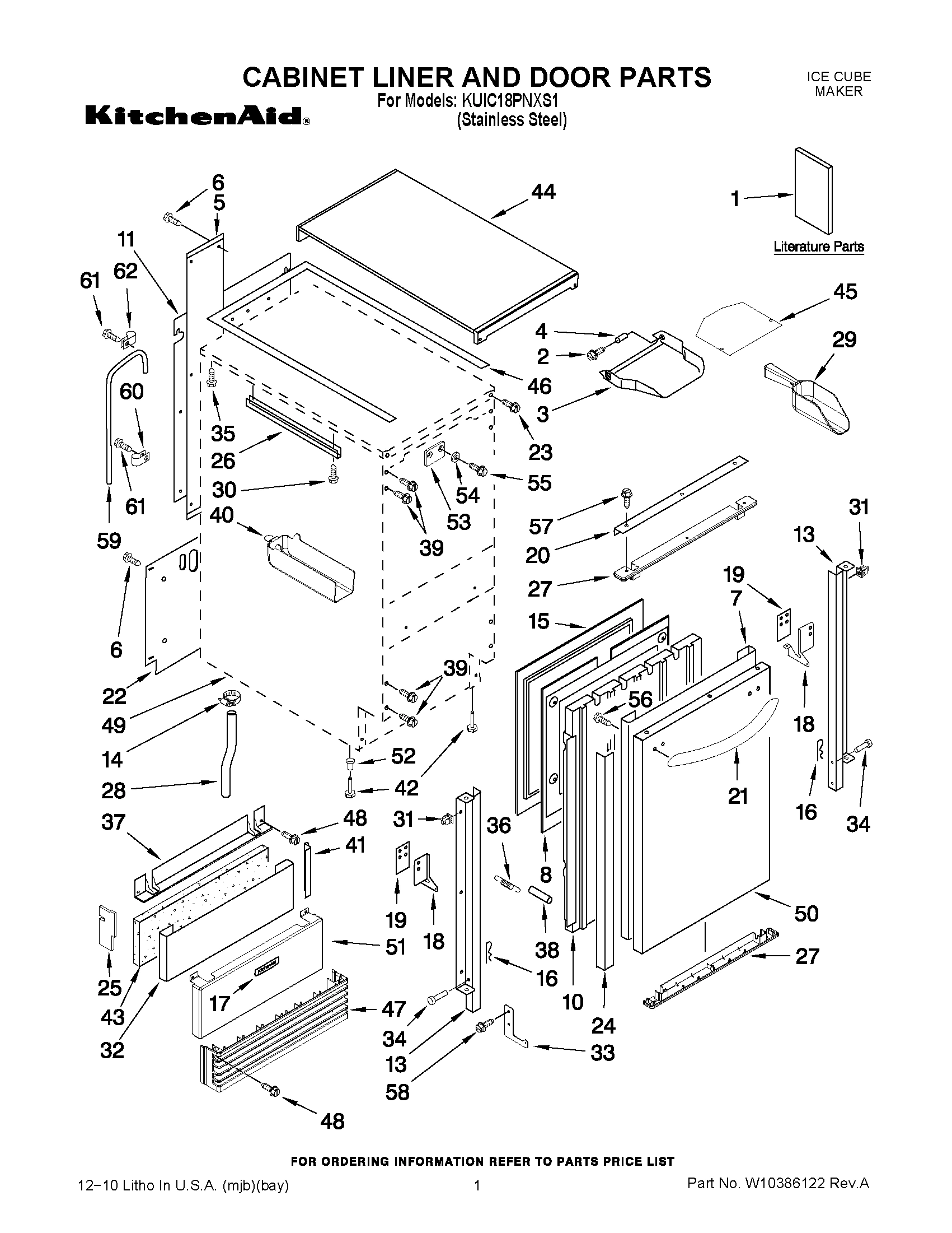 01 - CABINET LINER AND DOOR PARTS