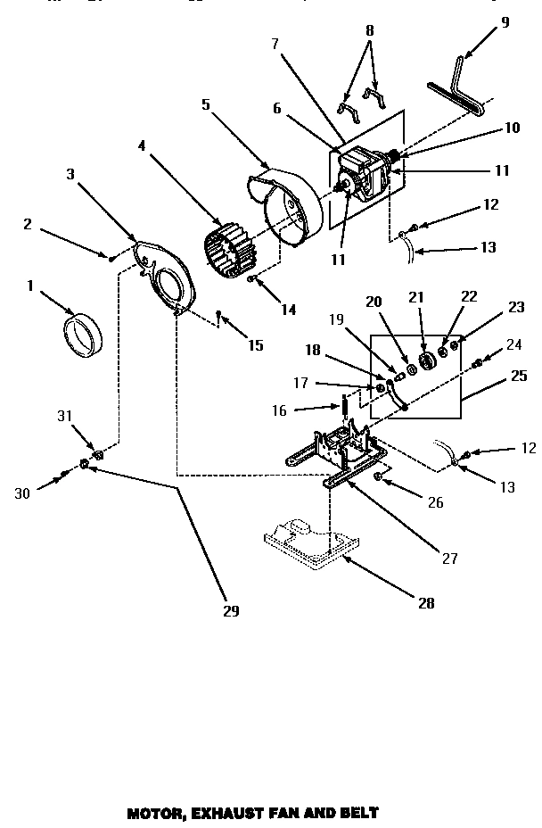 10 - MOTOR, EXHAUST FAN & BELT