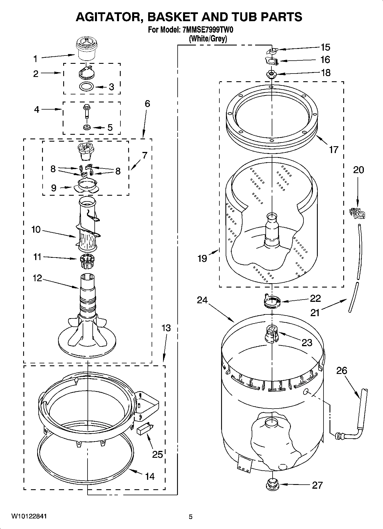 03 - AGITATOR, BASKET AND TUB PARTS