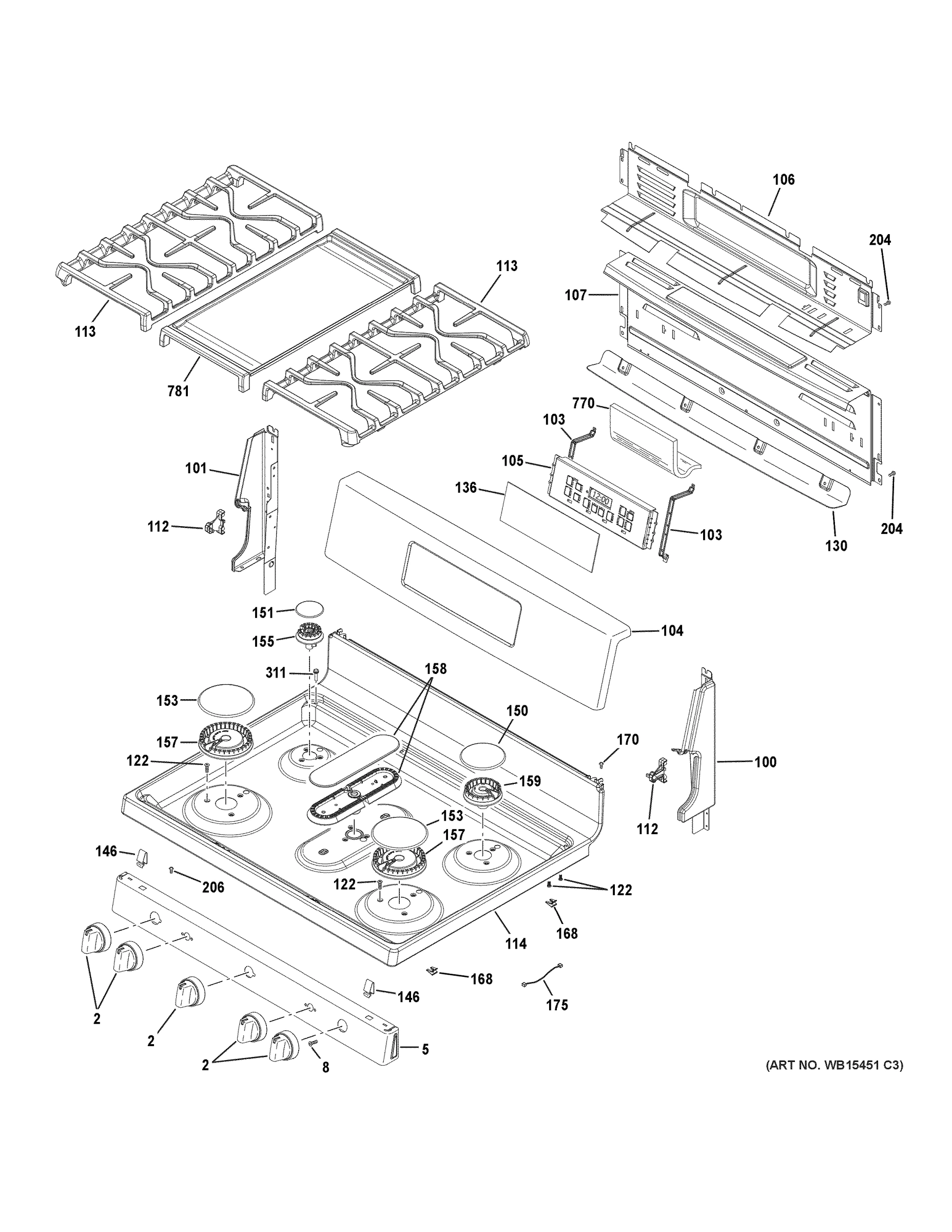 CONTROL PANEL & COOKTOP