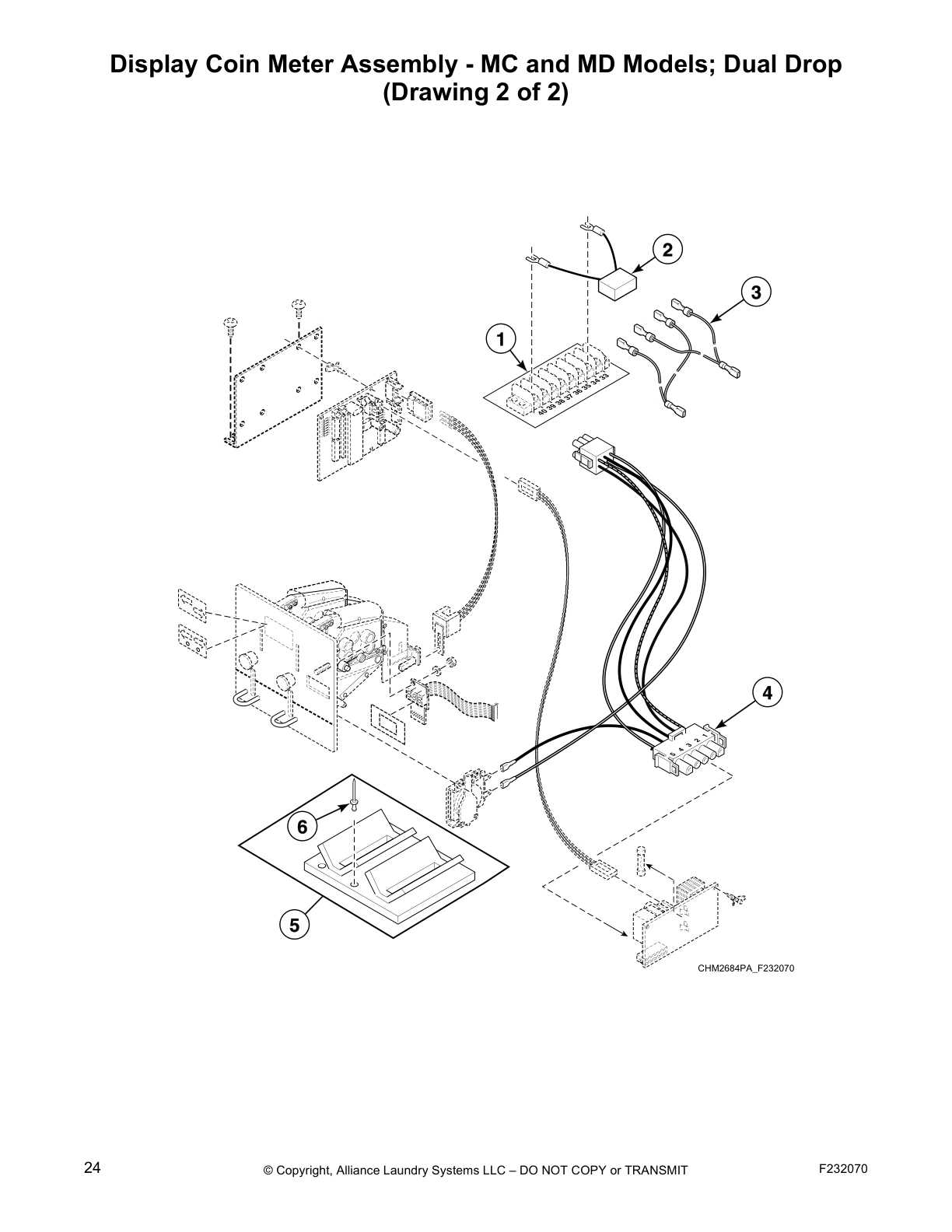 Display Coin Meter Assembly - MC and MD Models; Dual Drop
(Drawing 2 of 2)