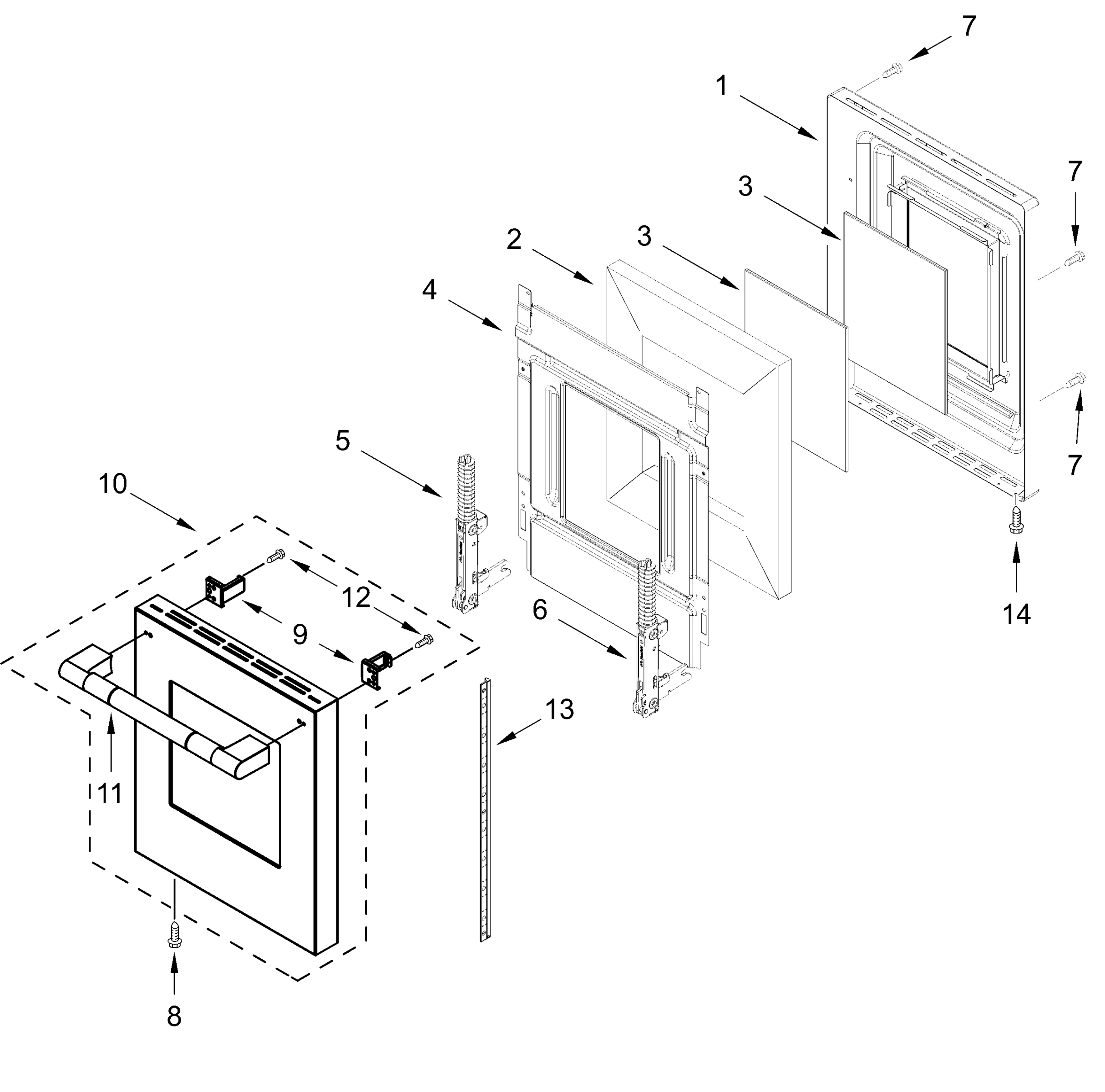 OVEN DOOR PARTS (18 In)