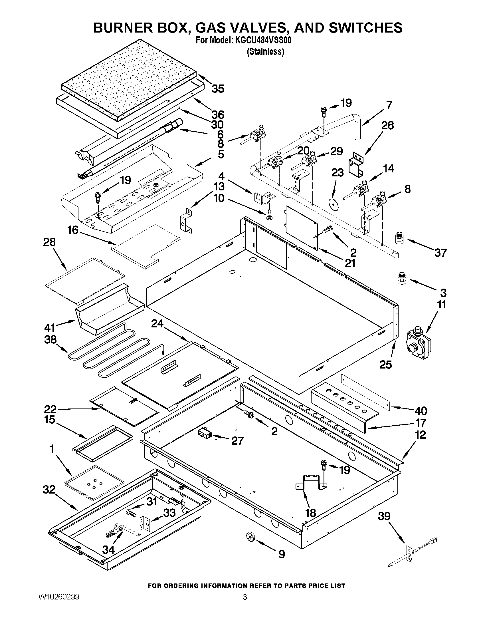 02 - BURNER BOX, GAS VALVES, AND SWITCHES