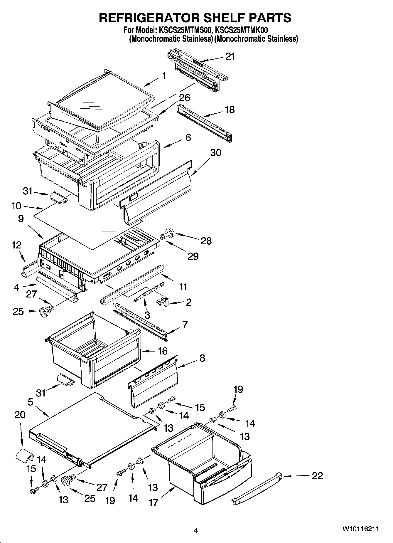 03 - REFRIGERATOR SHELF PARTS