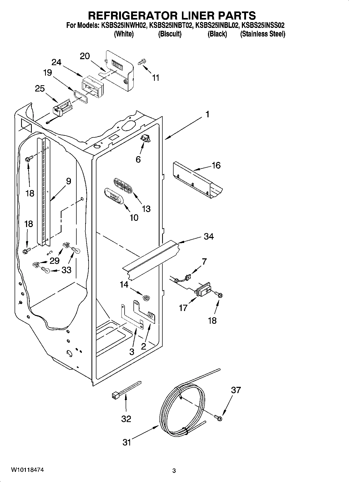 02 - REFRIGERATOR LINER PARTS