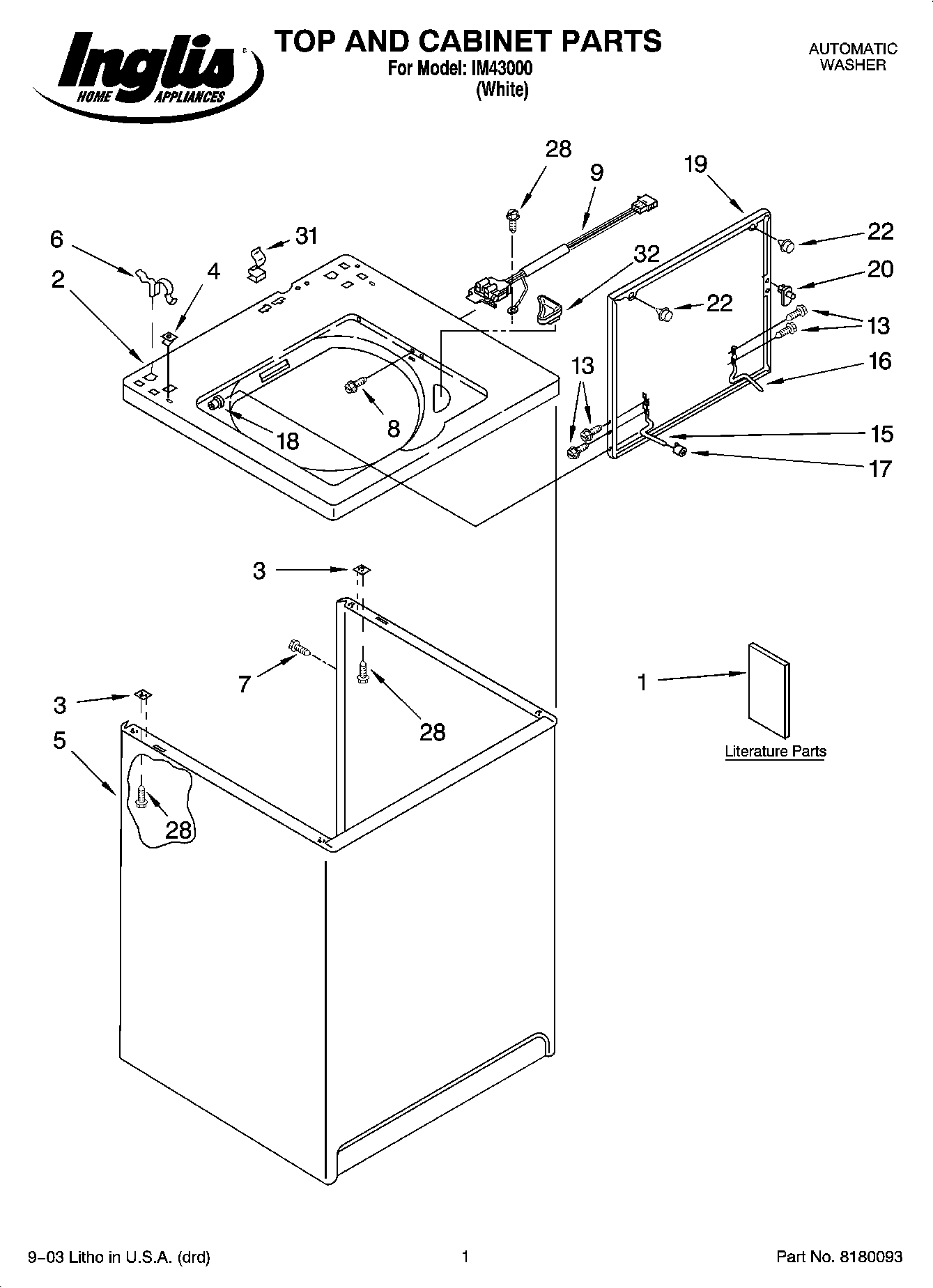 01 - TOP AND CABINET PARTS