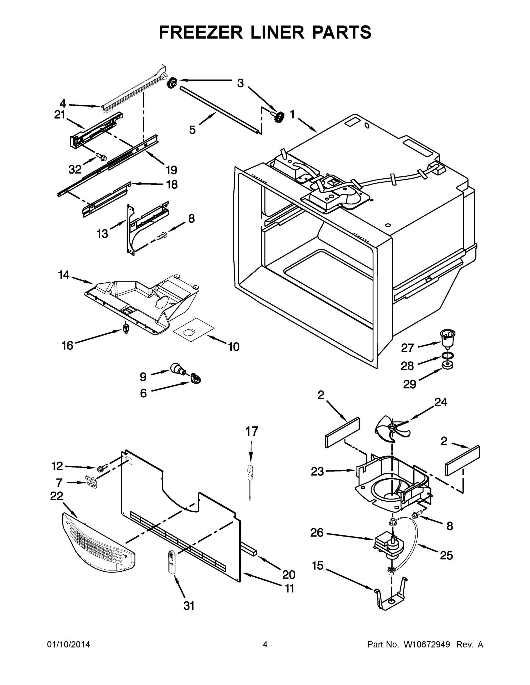 03 - FREEZER LINER PARTS