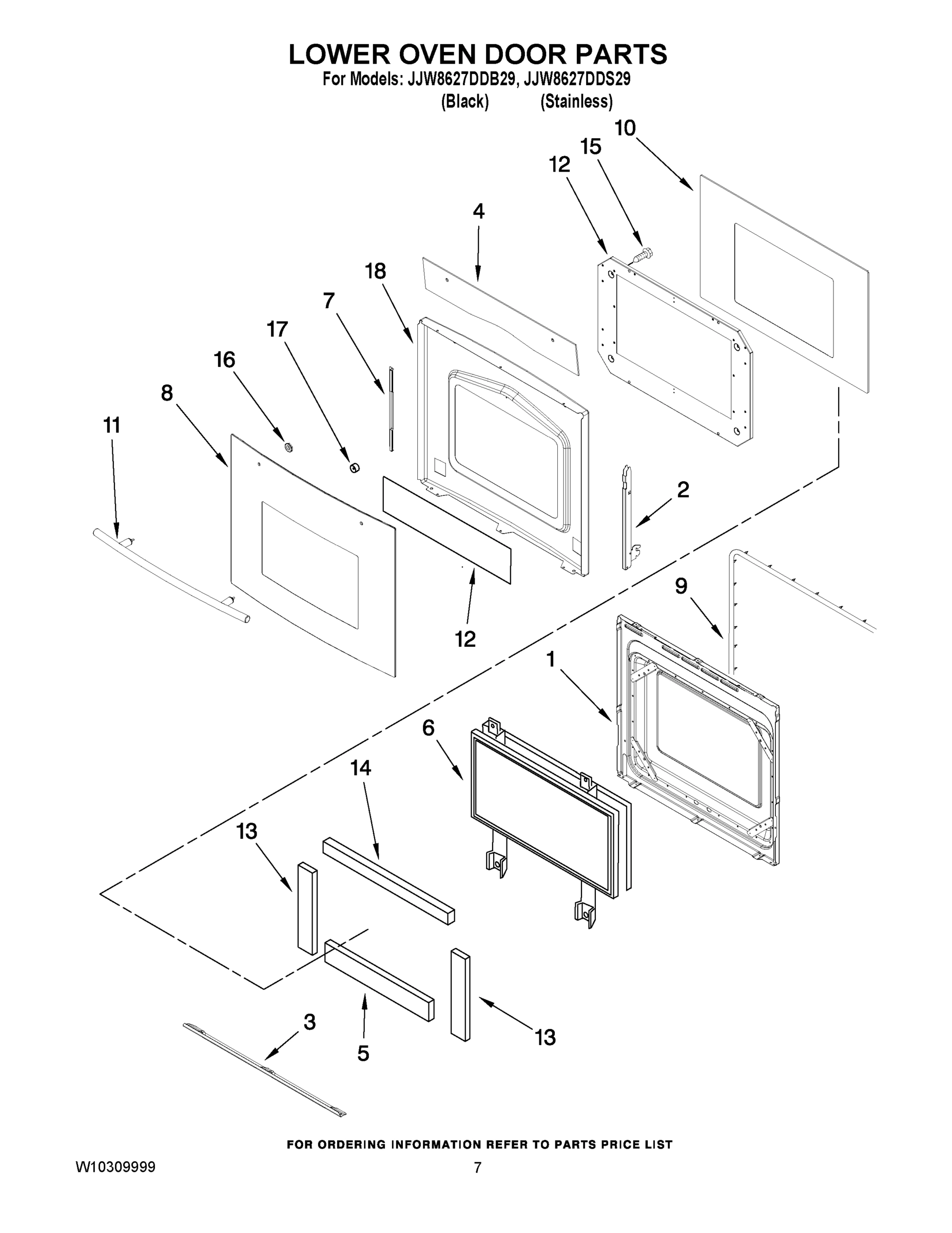 04 - LOWER OVEN DOOR PARTS