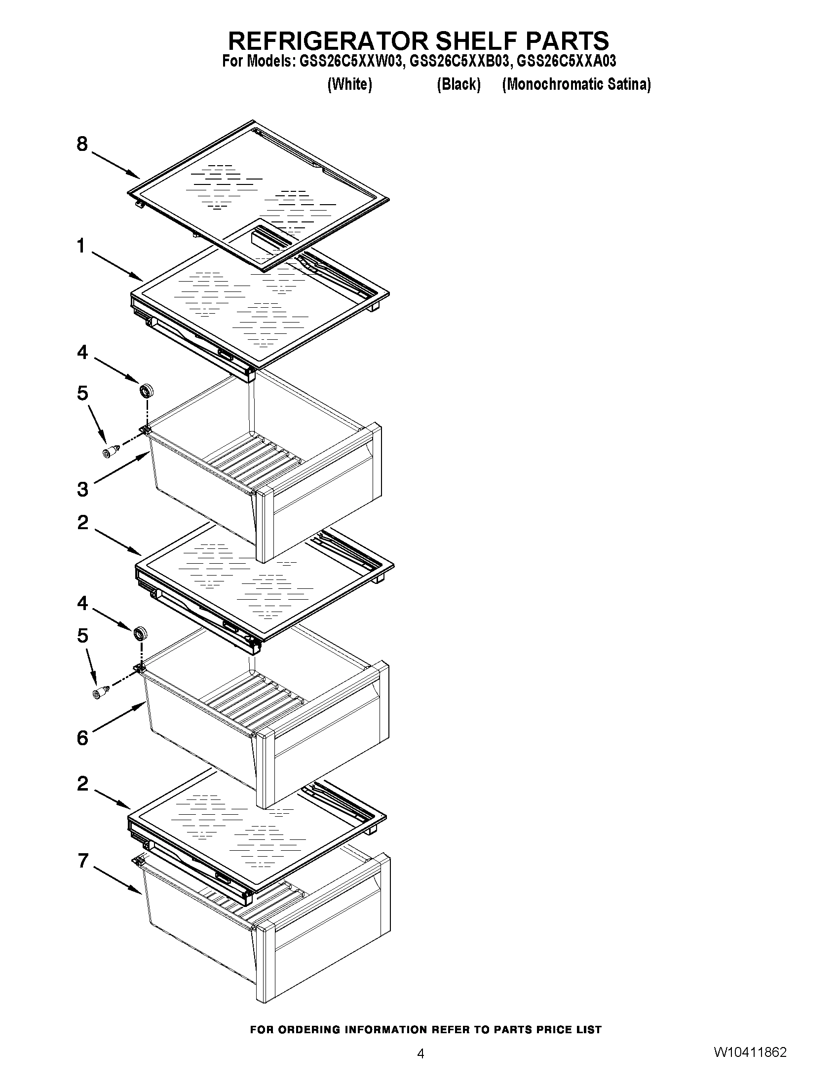 03 - REFRIGERATOR SHELF PARTS