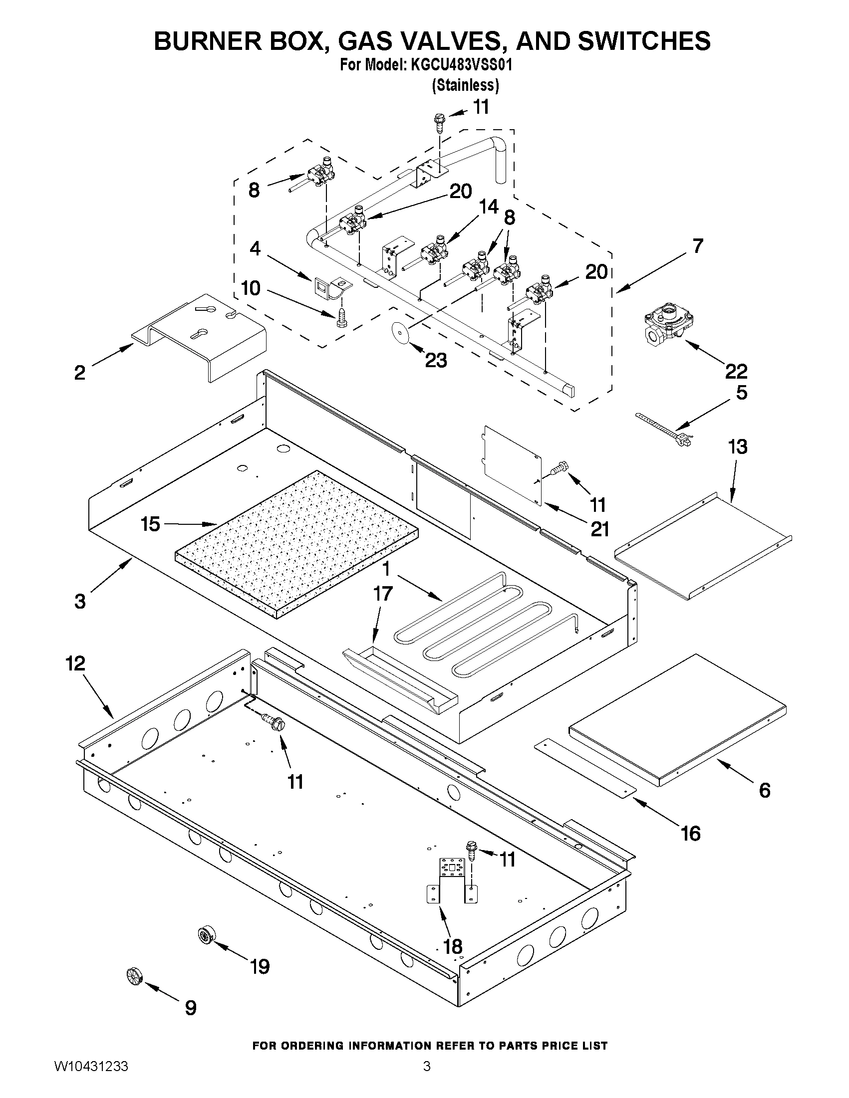 02 - BURNER BOX, GAS VALVES, AND SWITCHES